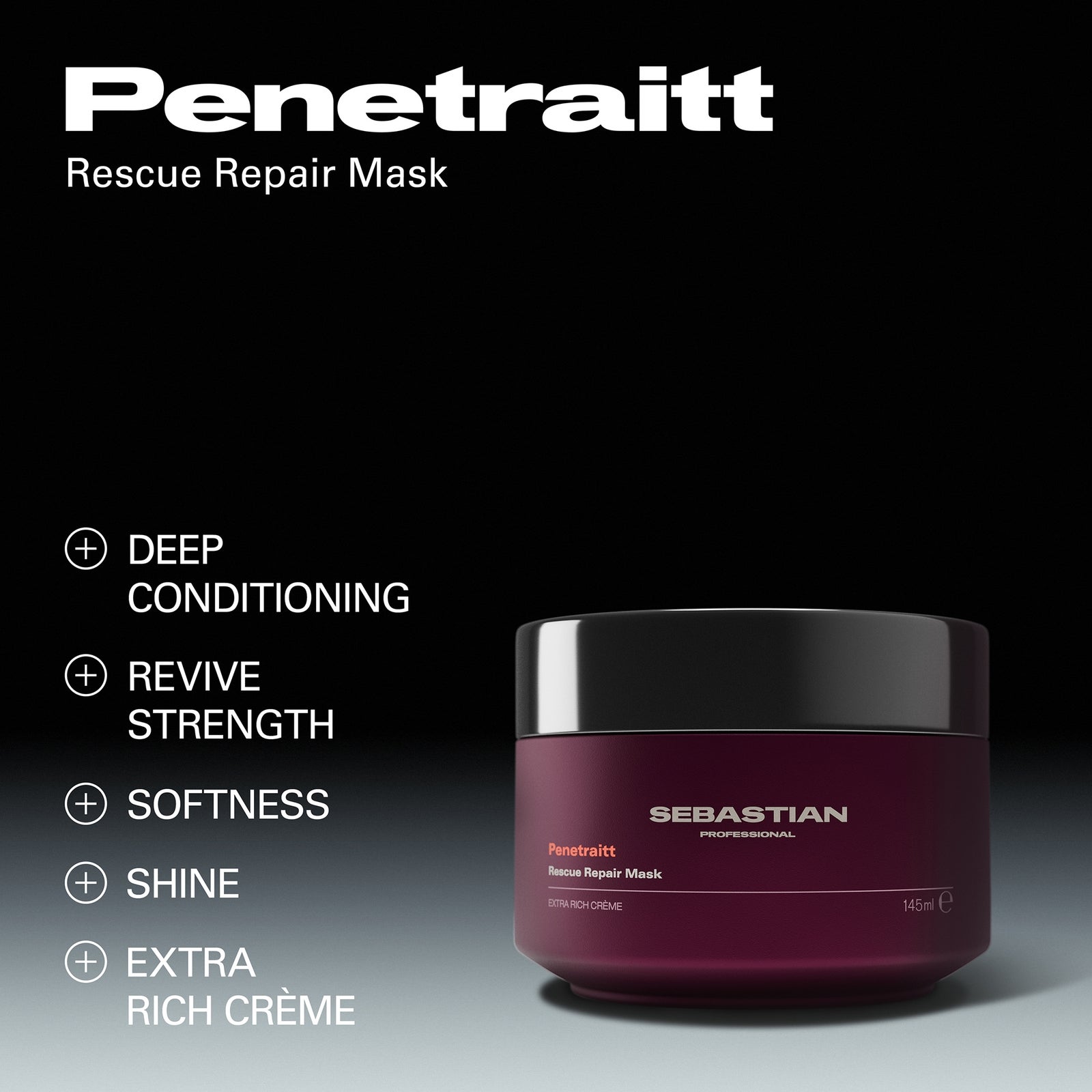 Sebastian Professional Penetraitt Rescue Repair Mask for Damaged Hair, 145ml, photo 2