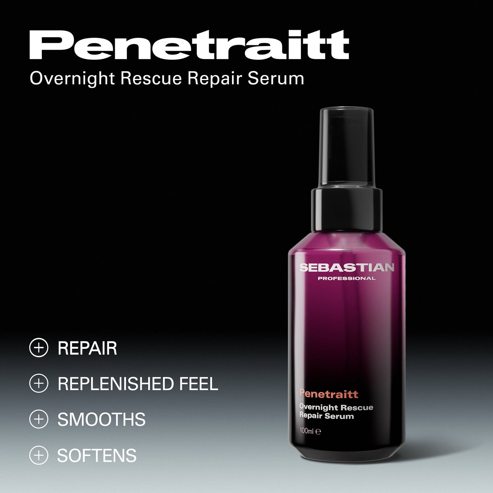 Sebastian Professional Penetraitt Overnight Rescue Repair Serum for Damaged Hair, 100ml, photo 2