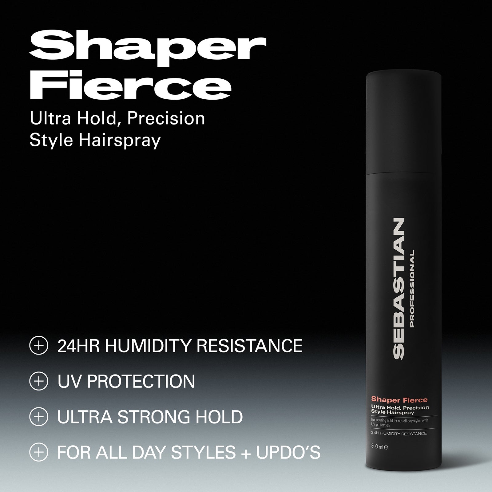 Sebastian Professional Shaper Fierce, Maximum Hold and Mold Styling Spray for All Hair Types, 300ml, photo 2
