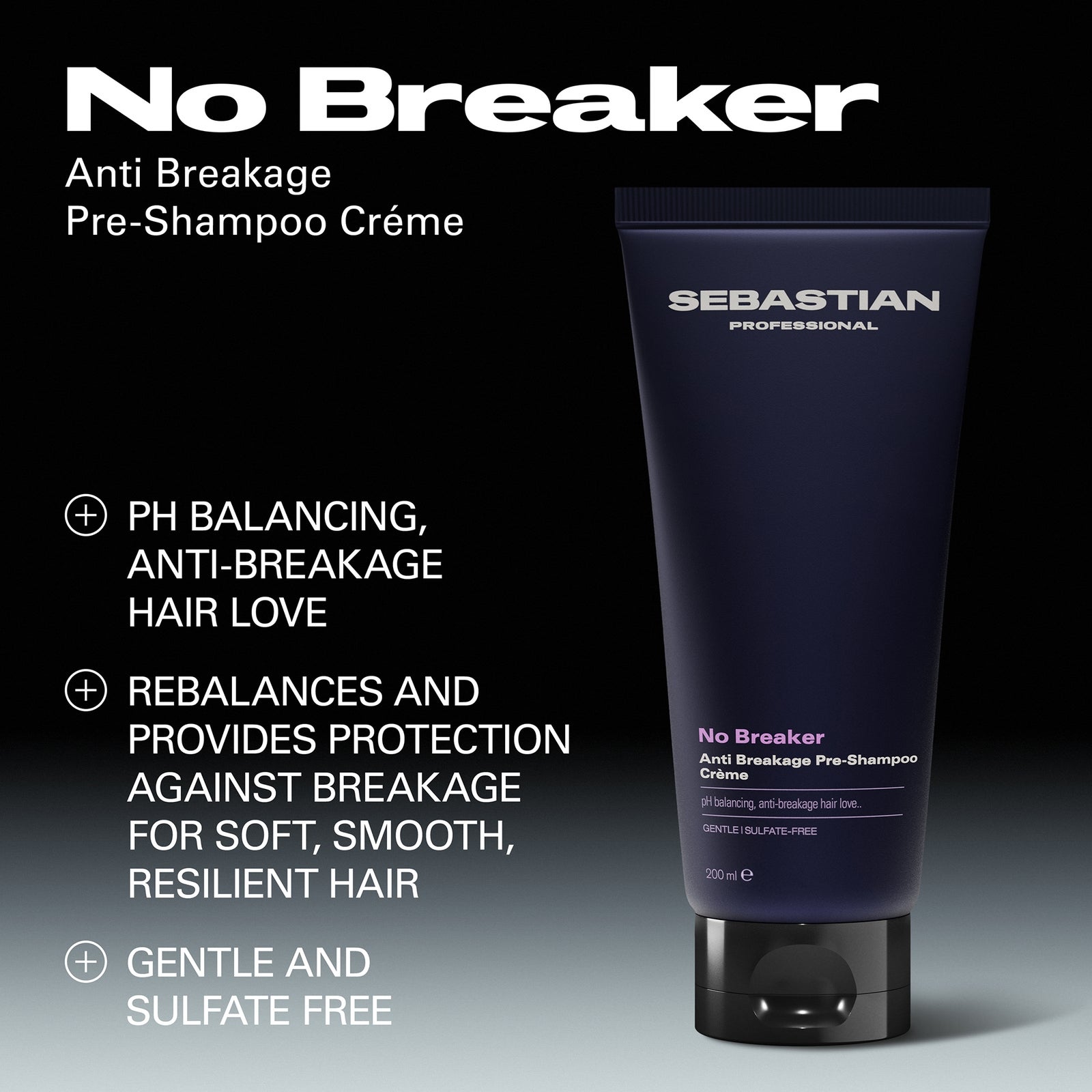 Sebastian Professional NO.BREAKER Anti Breakage Pre-shampoo Crème for Damaged Hair, 200ml, photo 2