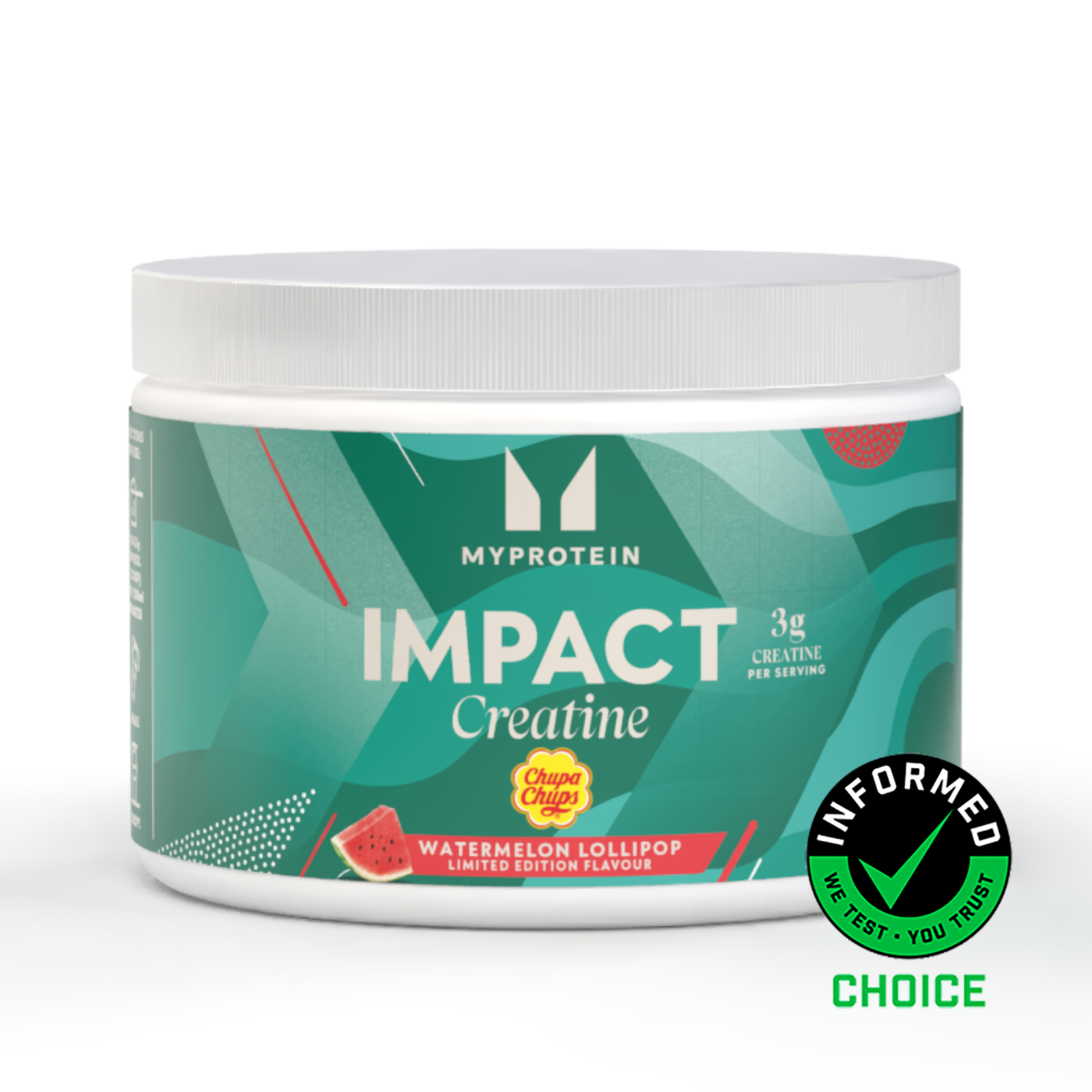 Impact Creatine – Saveur Chupa Chups à la pastèque - 250g - 55portions - Chupa Chups - Watermelon Lollipop
