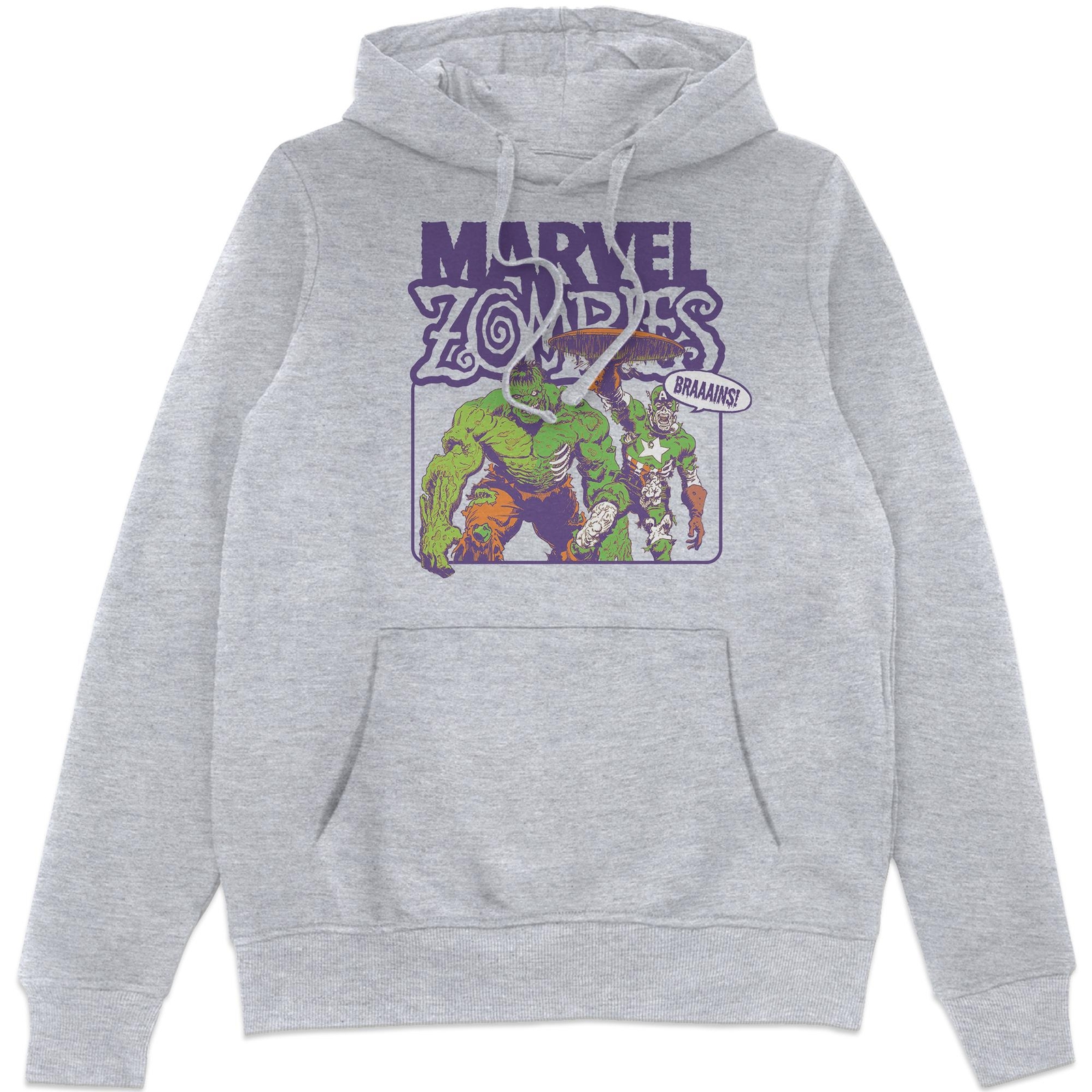 Marvel Zombies BRAAAINS! Hoodie - Grey - XL