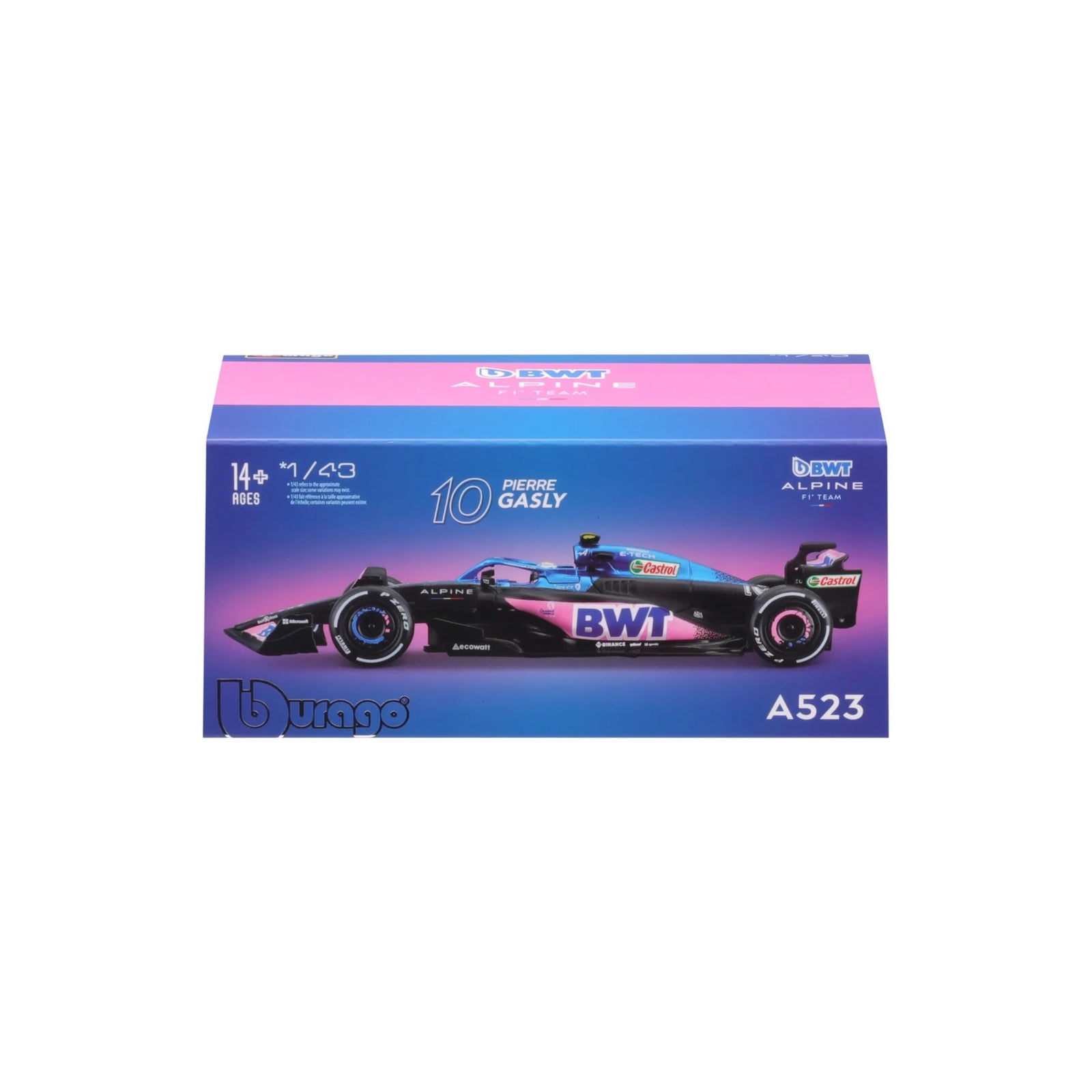 Bburago F1 BWT Alpine F1 Team A523 2023 With Gasly Helmet 1:43 Scale Model