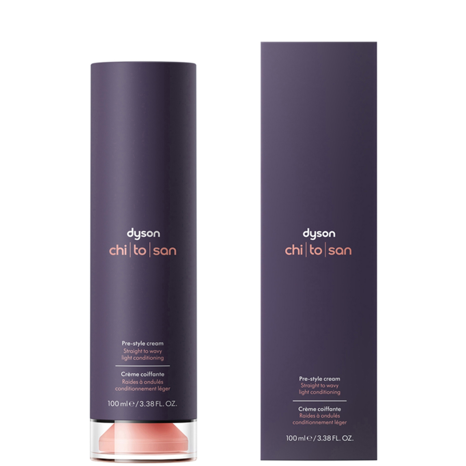 Dyson Chitosan™ Pre-style Cream Straight To Wavy Light Conditioning 100ml In Purple