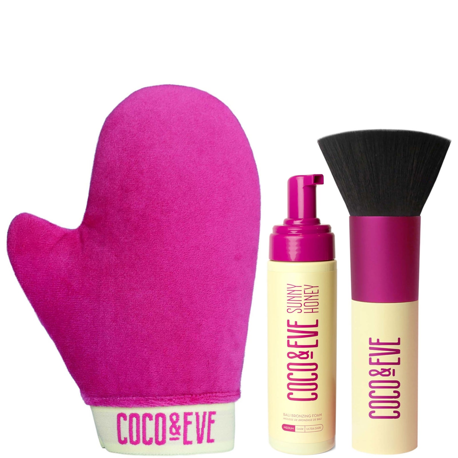 Coco & Eve Bali Bronzing Foam + Tanning Mitt + Brush - Dark - Image 4
