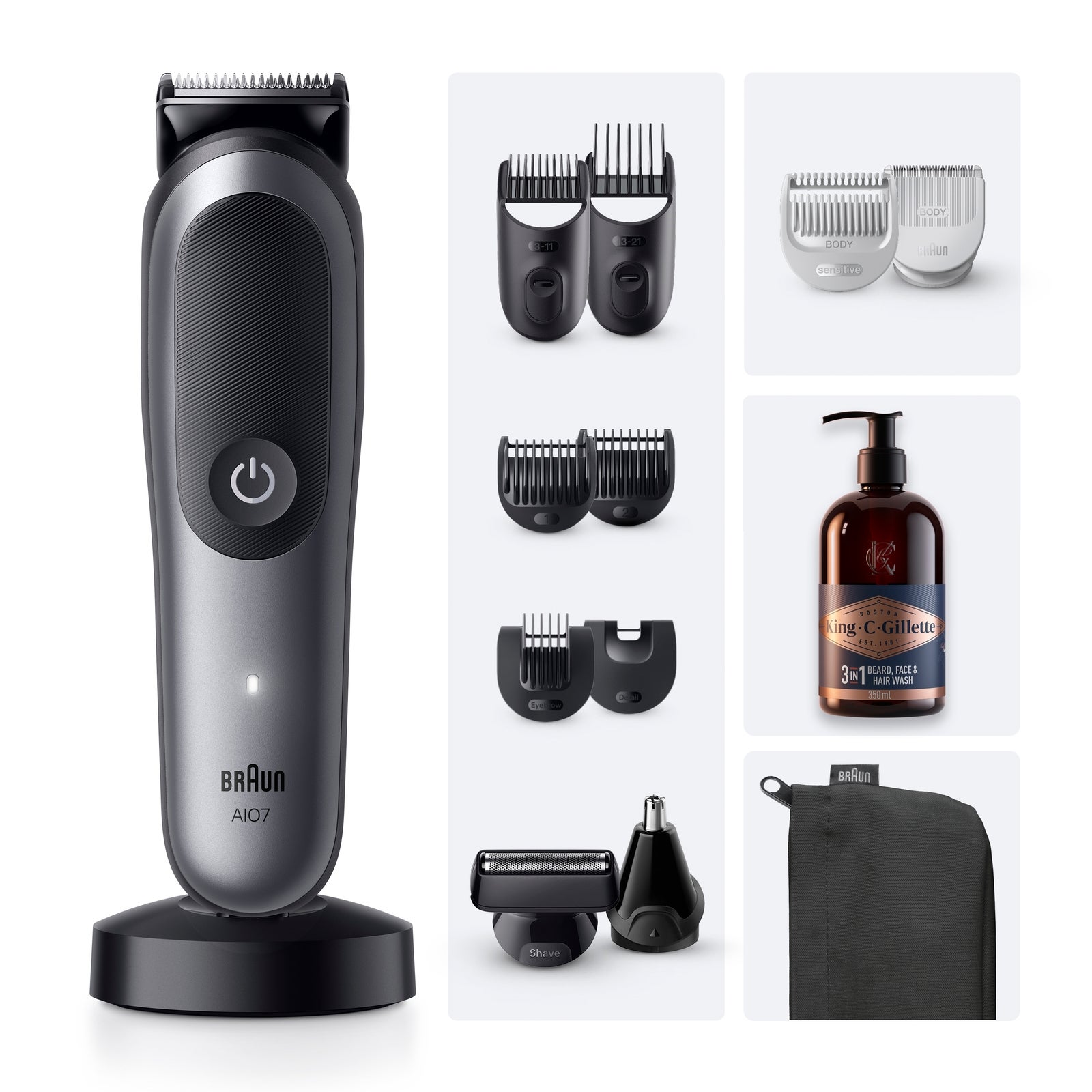 Braun Series 7 AIO7560 13-in-1 Beard & Hair Trimmer Multi-Grooming Kit Men's - Image 5