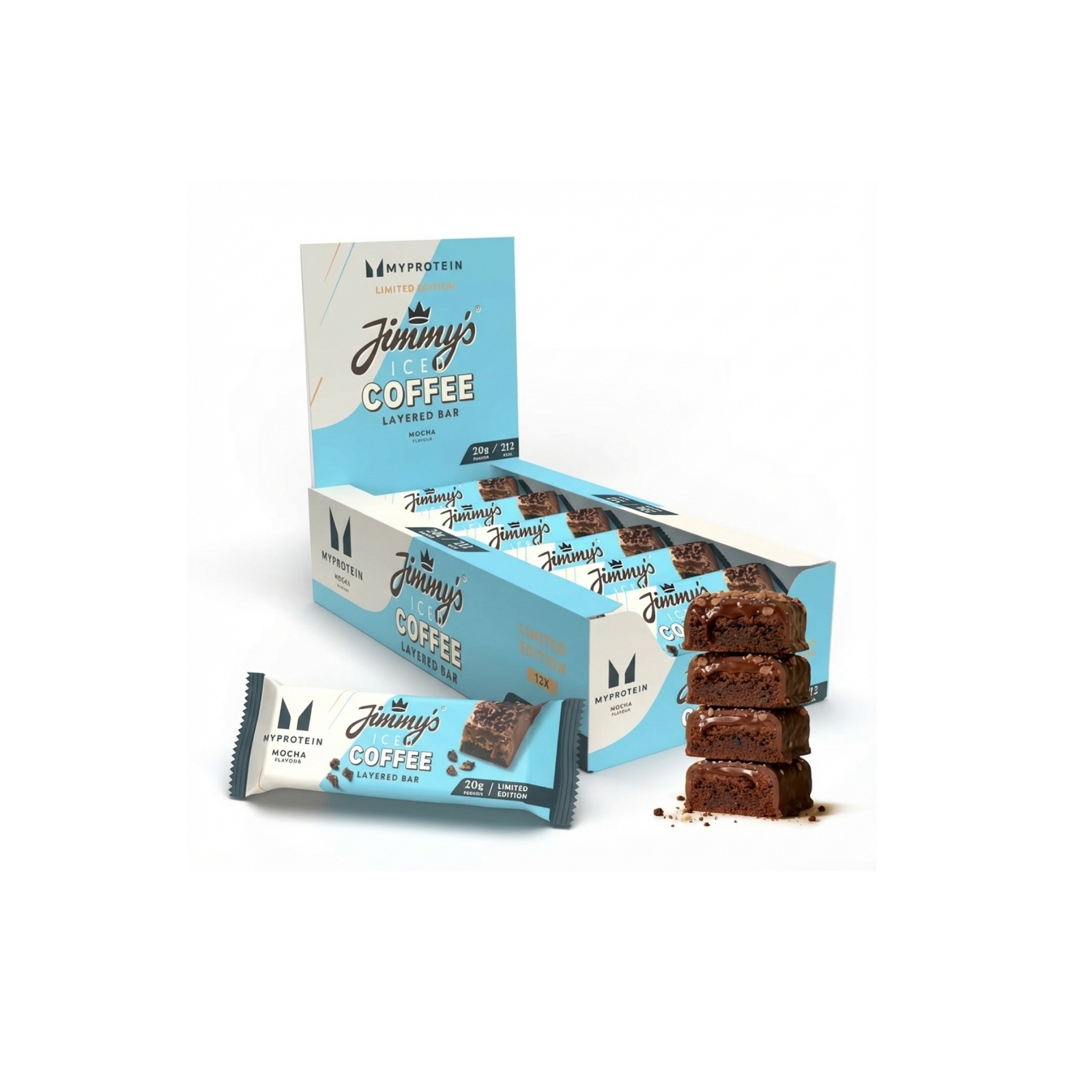 Myprotein UK MyProtein Jimmy’s Iced Coffee Layered Bar - Mocha | 12 x 60g - 12 x 60g - Jimmy's Coffee - Mocha