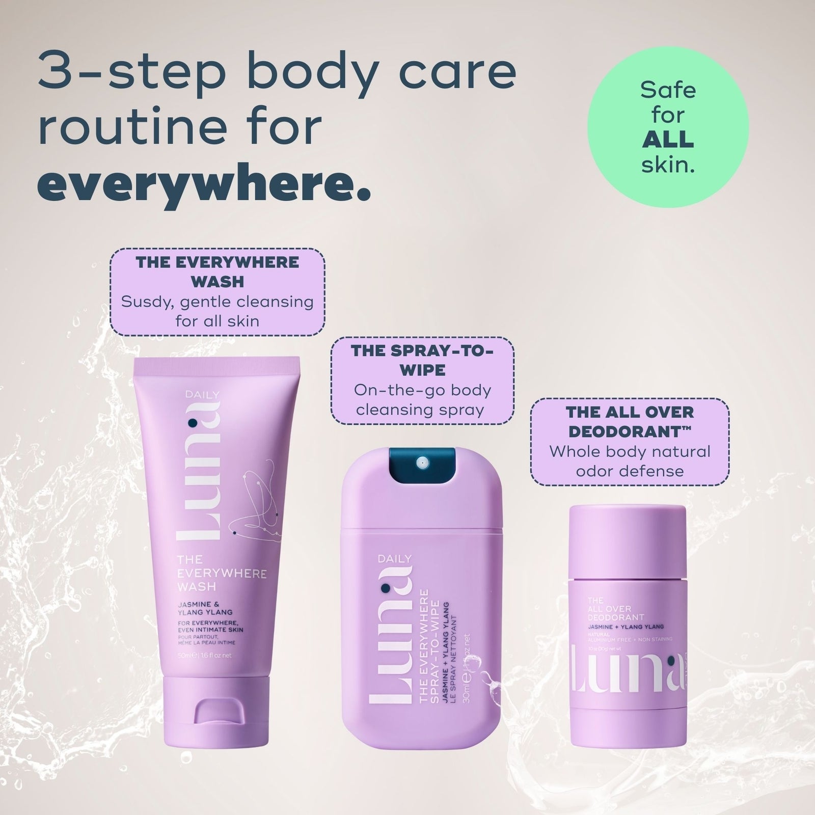 Luna Daily The Everywhere Body Minis Starter Set Jasmine & Ylang Ylang 150ml 3