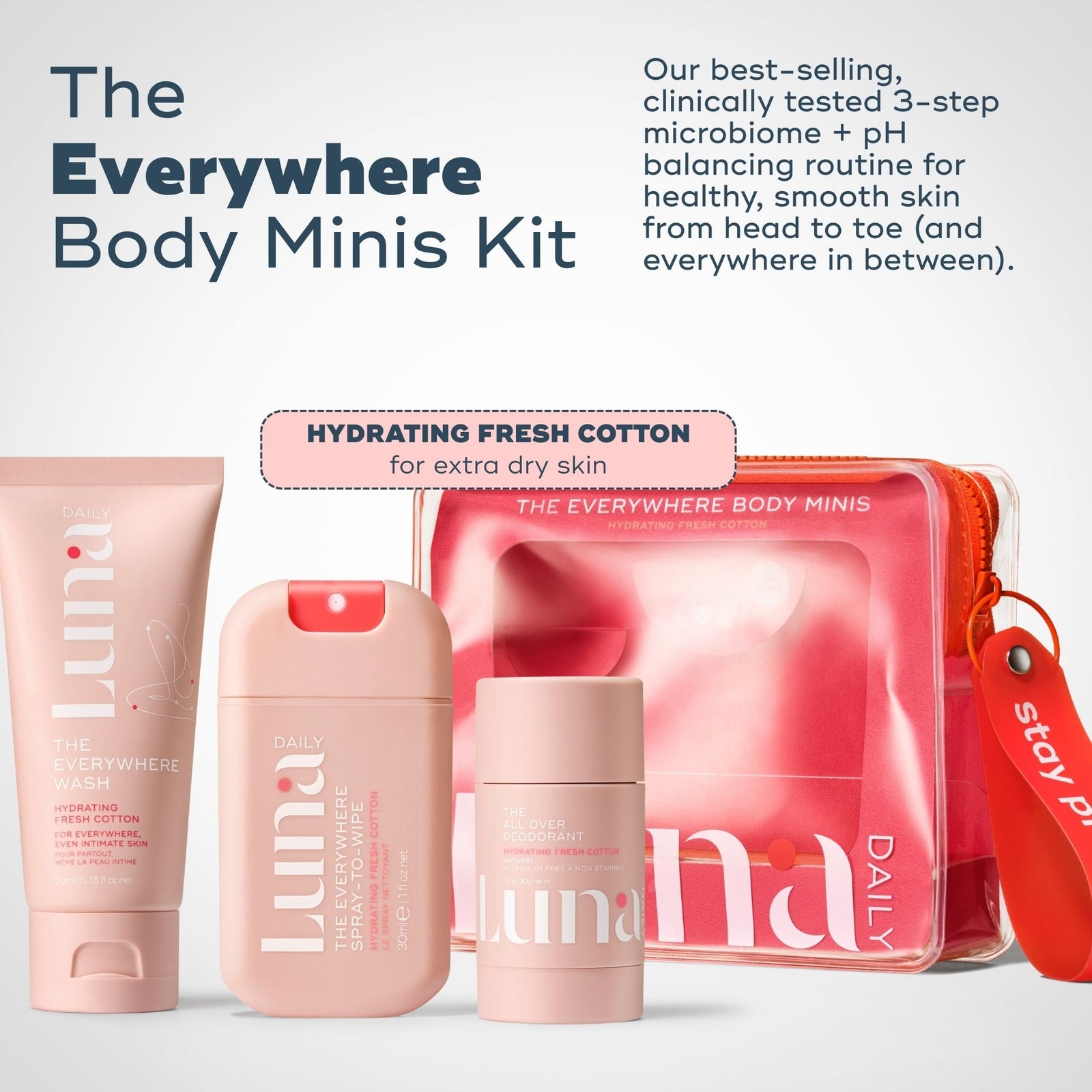 Luna Daily The Everywhere Body Minis Starter Set Hydrating Fresh Cotton 150ml 2