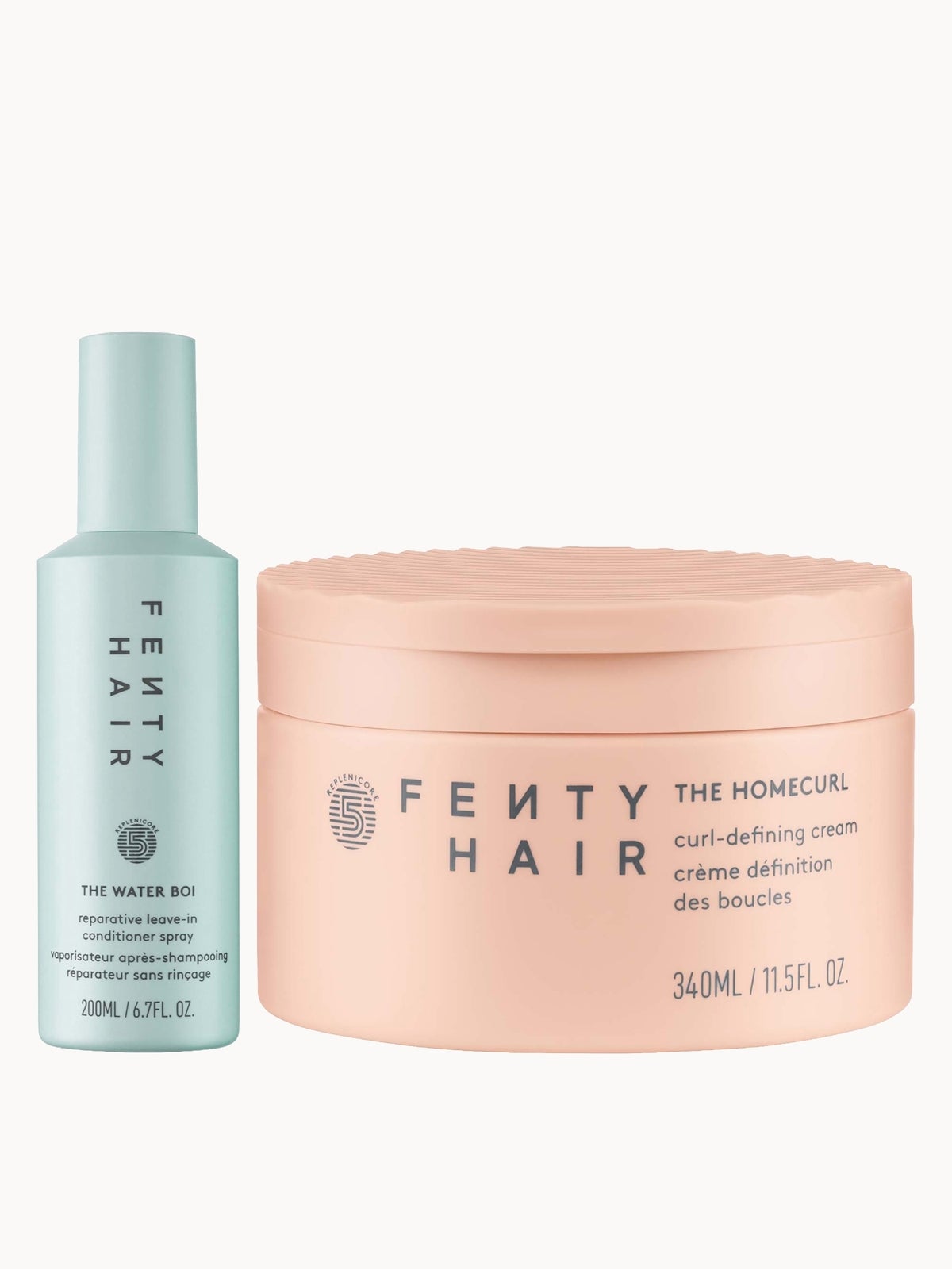 Fenty Hair Hero Duo, The Homecurl Curl Defining Cream 340ml and The Water Boi Leave in Conditioner 200ml