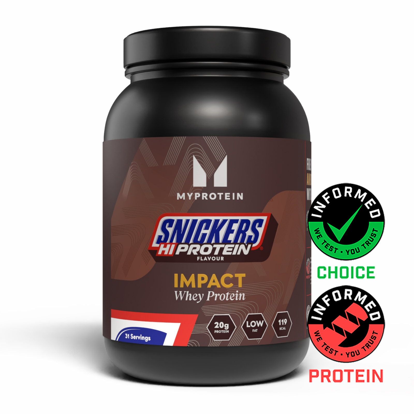 Myprotein UK Impact Whey Protein – SNICKERS® - 1KG - 31servings - Snickers Original
