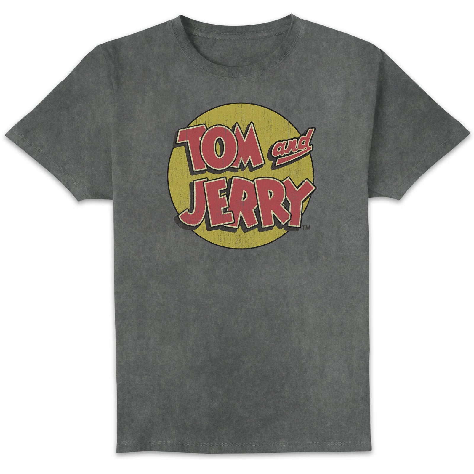 Tom & Jerry Vintage Logo Unisexe T-shirt - Noir Délavé