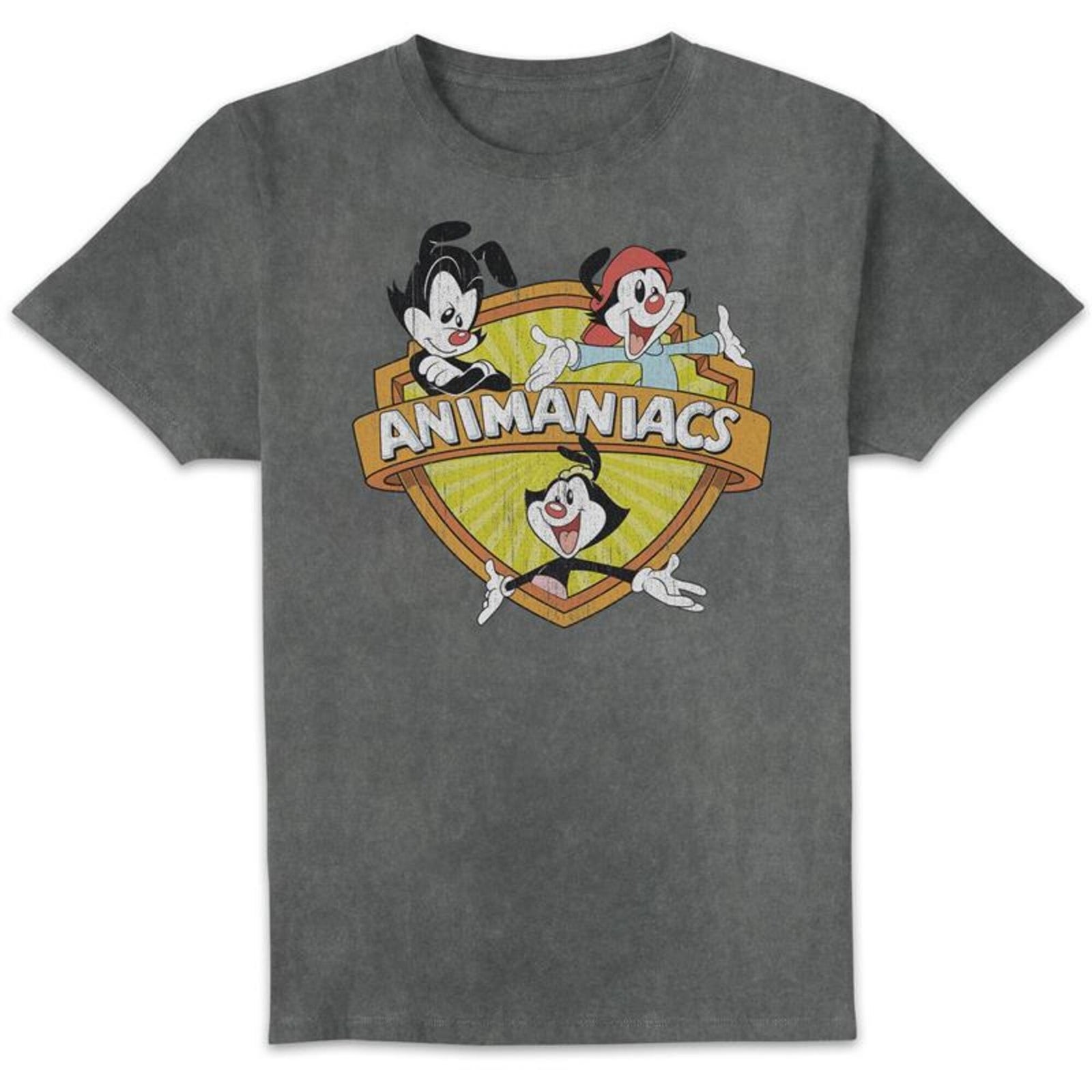 Animaniacs Retro Logo Unisexe T-shirt - Noir Délavé