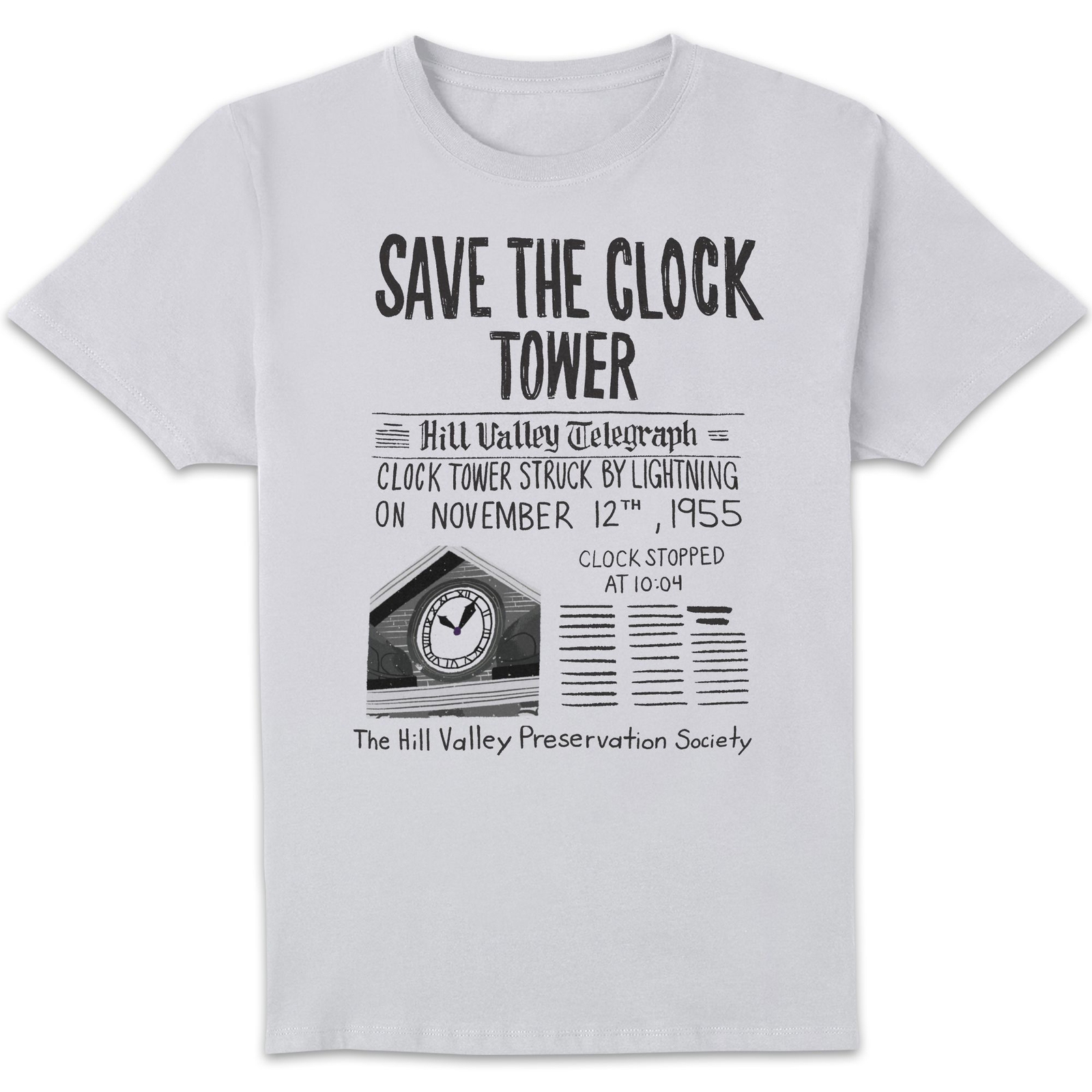 Back To The Future Save The Clock Tower Unisex T-Shirt - White - S