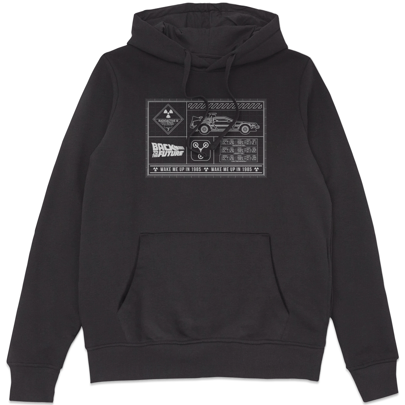 Back To The Future Schematics Hoodie - Black - XXL