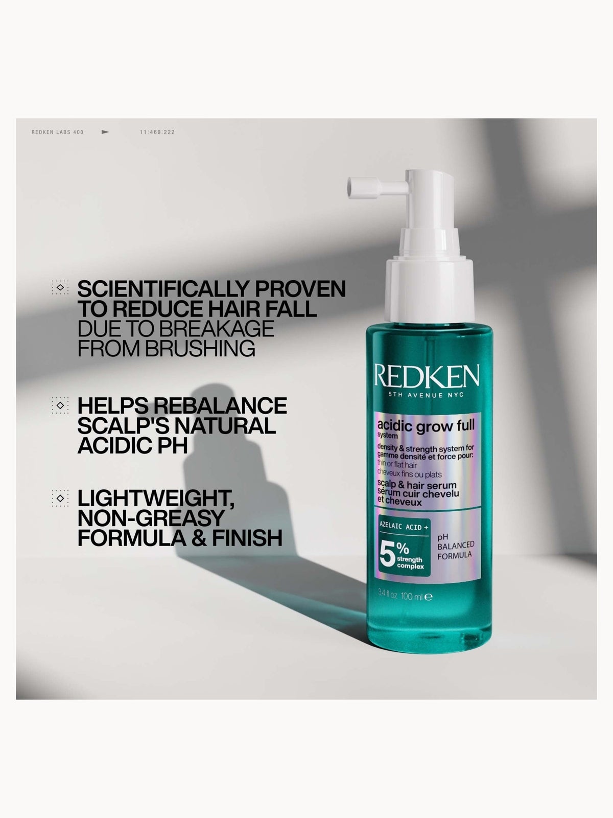 Redken Acidic Grow Full System Hair Serum for Thin Hair, Strengthens & Thickens 100ml, photo 2