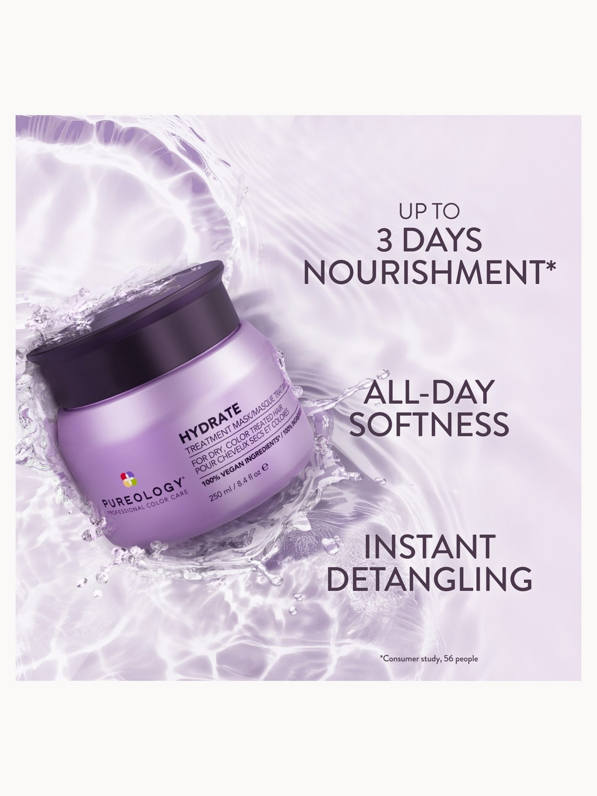 Pureology Hydrate Hair Treatment Mask - Deep Conditioning Hair Mask for Dry or Colour-Treated Hair 250ml, photo 2
