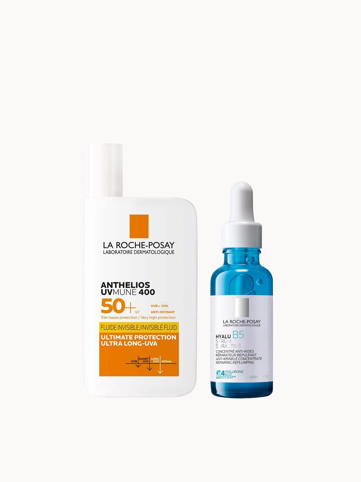 La Roche-Posay Daily Replump and Protect Set: Hyalu B5 Hyaluronic Acid Serum + SPF50+