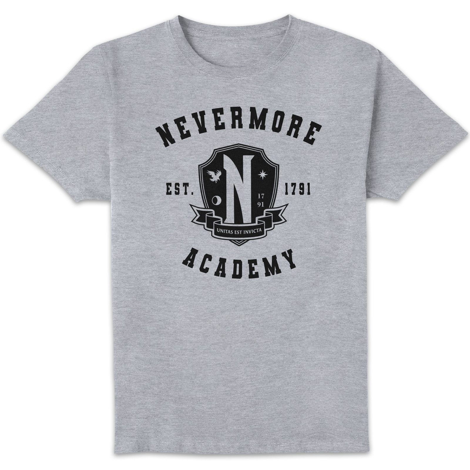 Wednesday Nevermore Academy Unisex T-Shirt - Grey - M