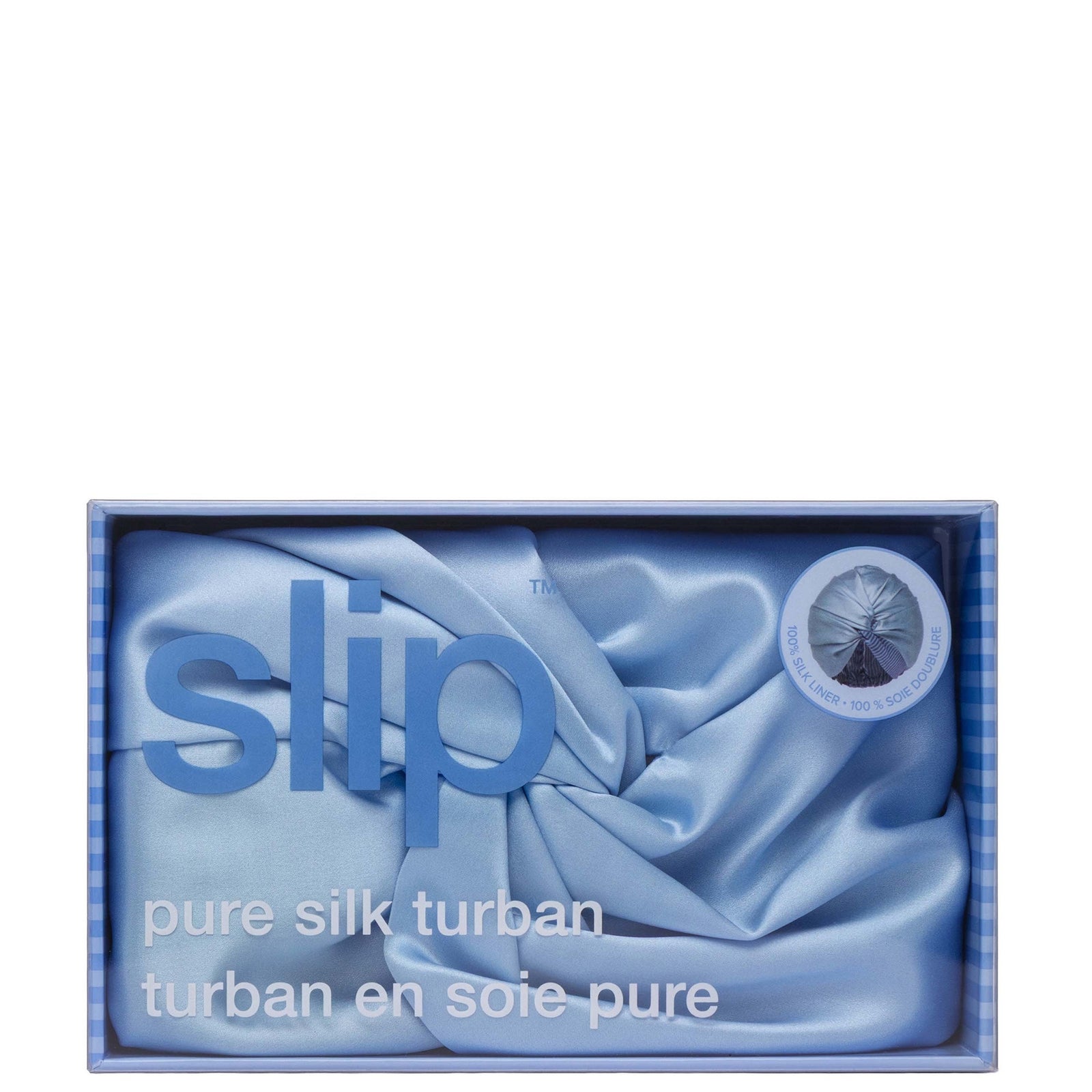 slip pure silk turban - cornflower 4