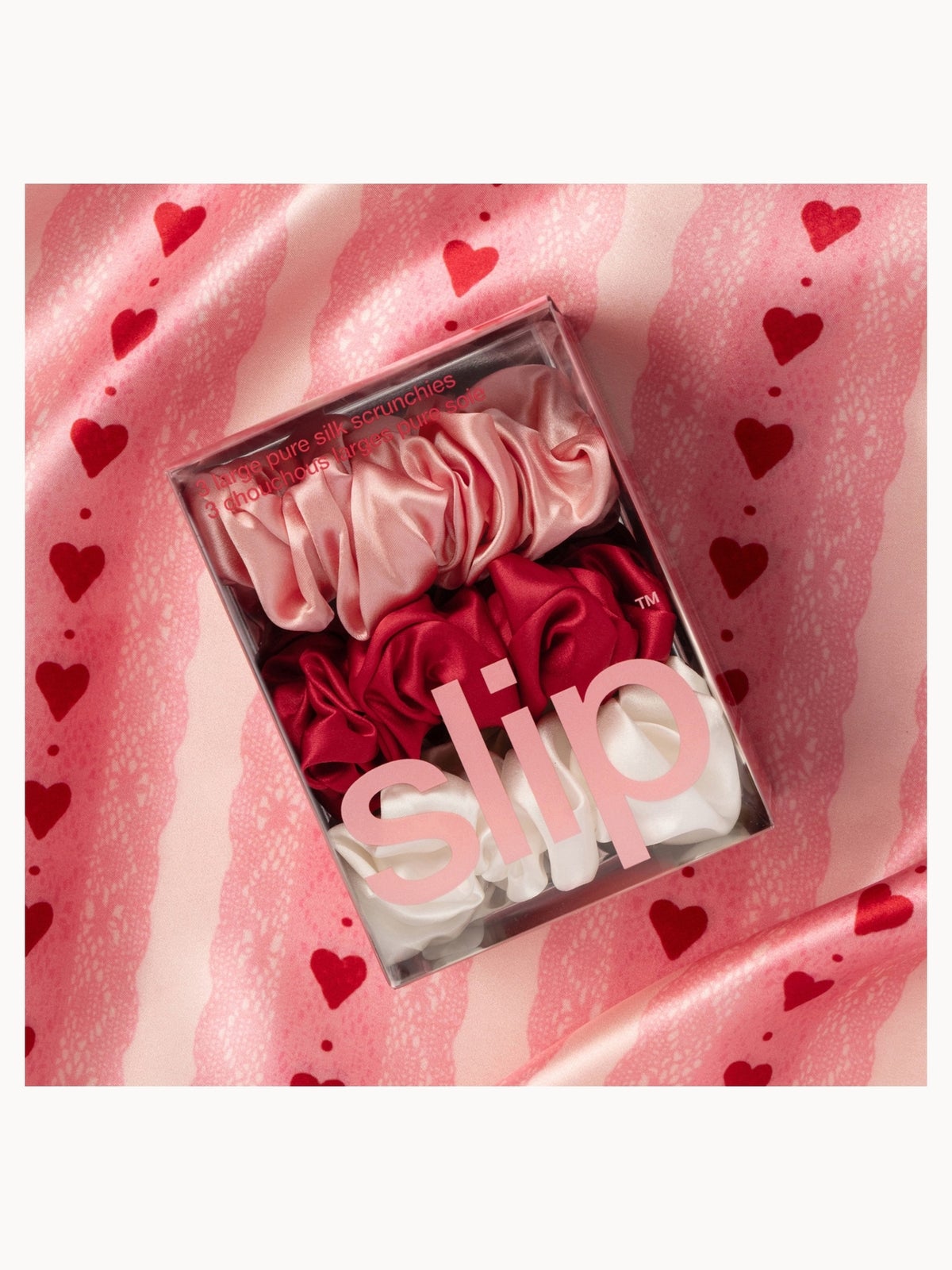 slip pure silk large scrunchies - rosy 3