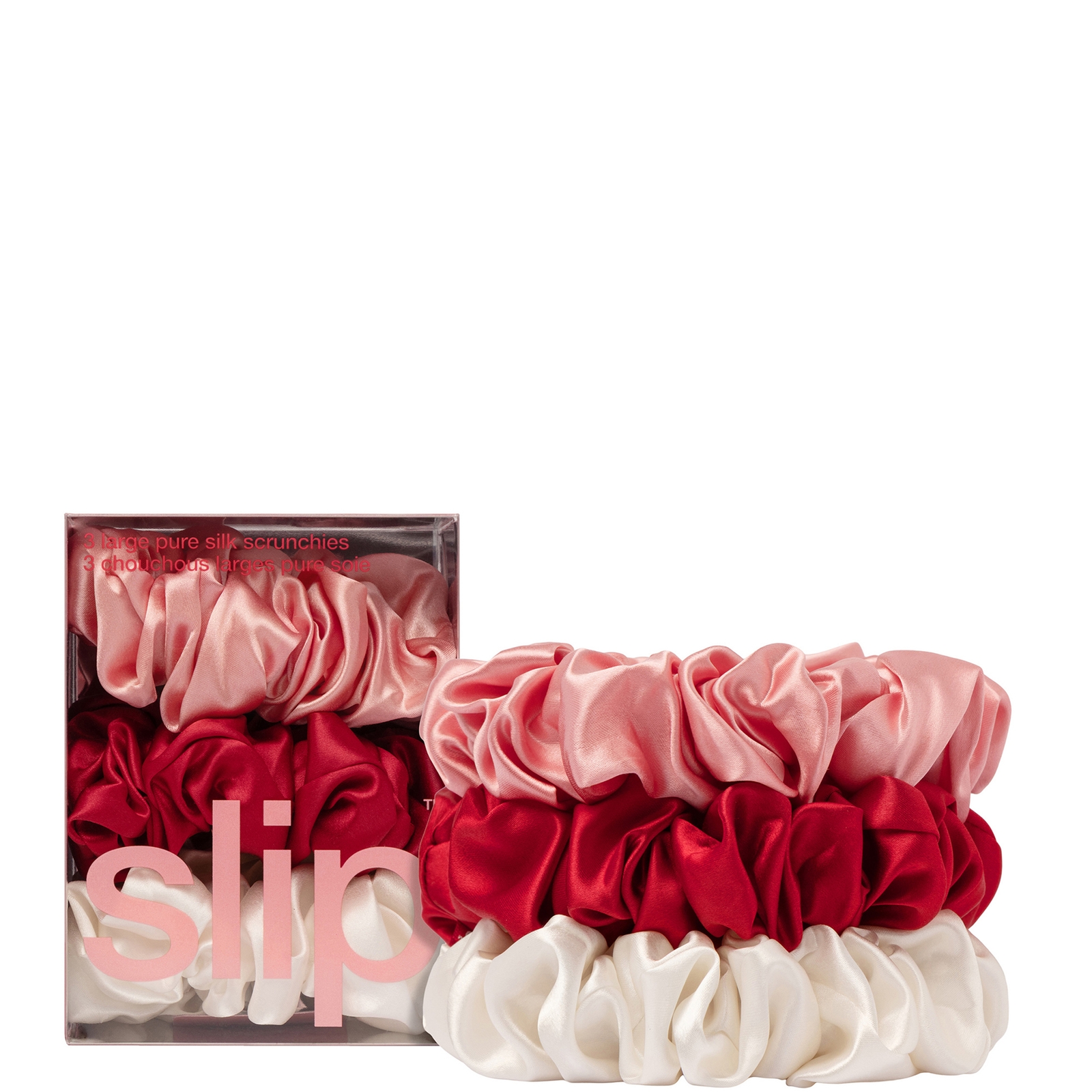 slip pure silk large scrunchies - rosy