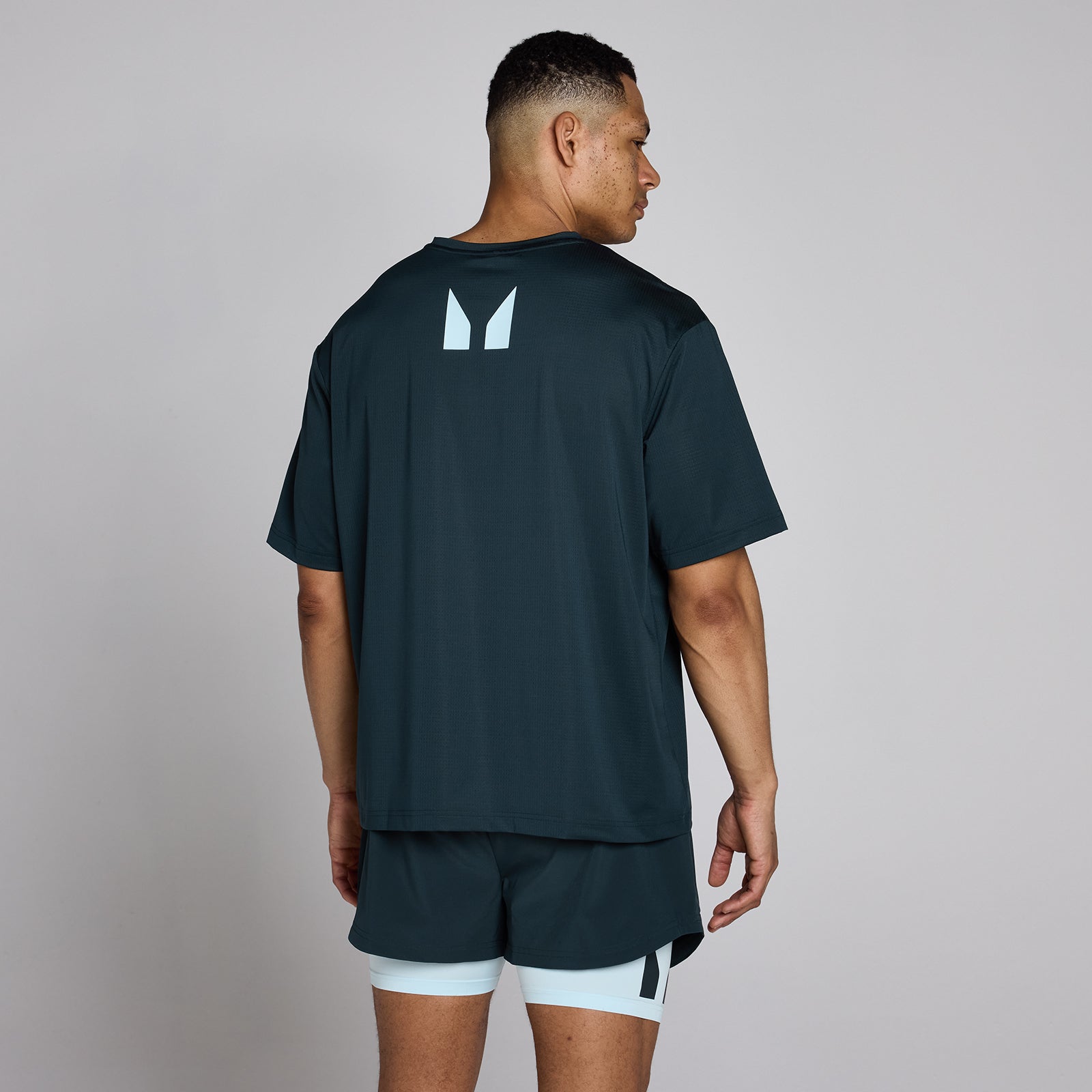 Myprotein UK MyProtein Mp Men's Hybrid Oversized Mesh T-Shirt - Faded Blue