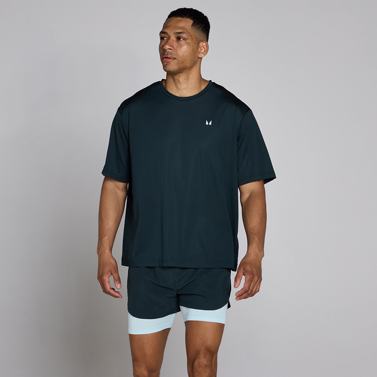 Mp Homme Hybrid Oversized Mesh T-shirt - Faded Blue