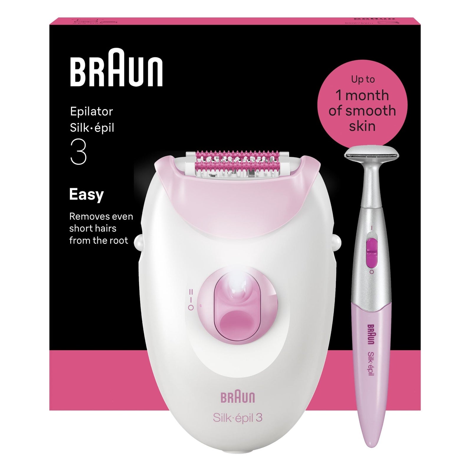 Women's Pink Braun Silk-Épil Series 3 3-202 Epilator For Hair Reduction