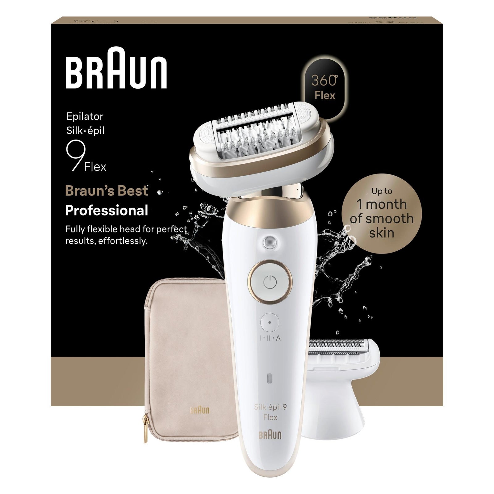 Women's Gold Braun Silk-Épil Series 9 Flex 9-030 3D Epilator For Hair Removal