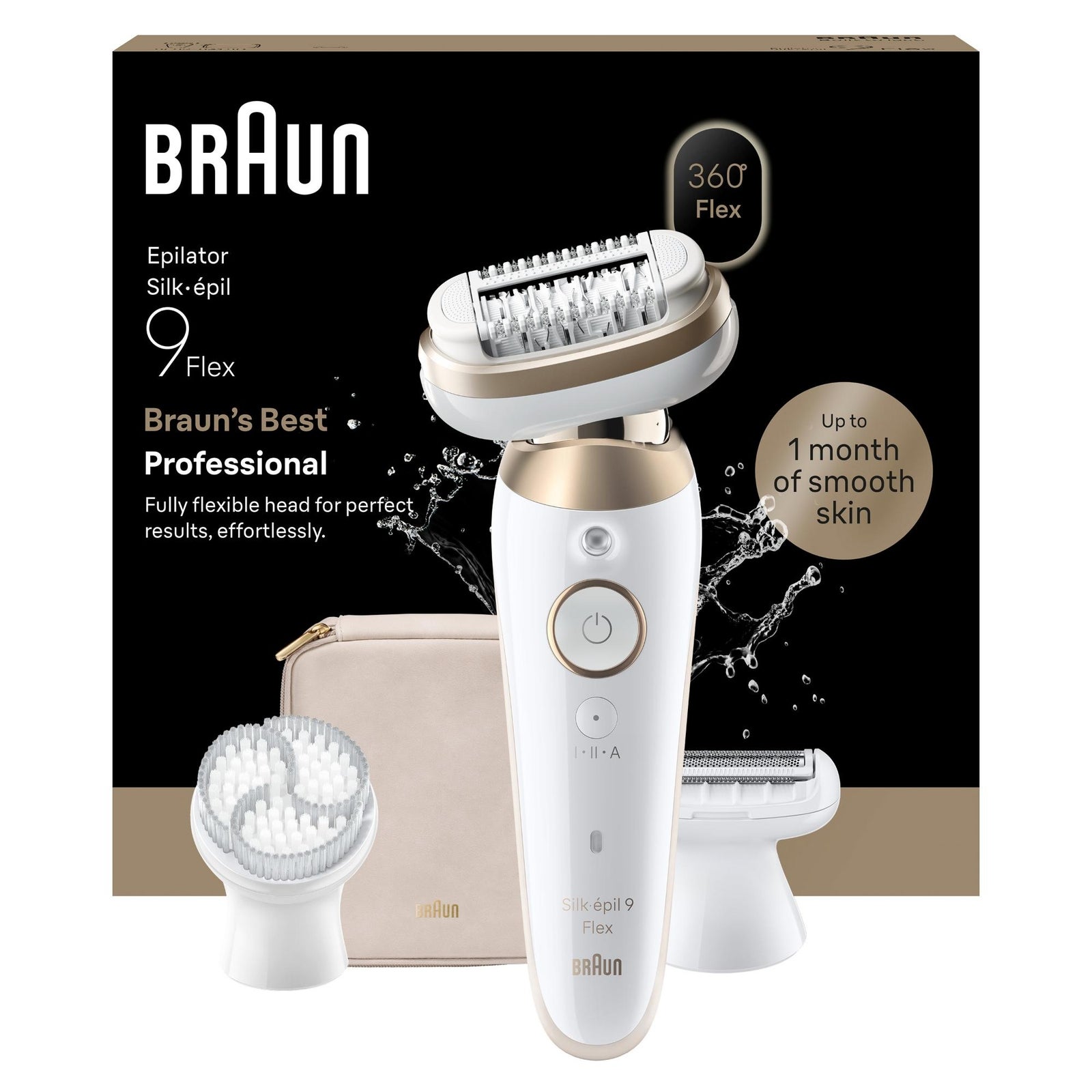 Women's Gold Braun Silk-Épil Series 9 Flex 9-060 3D Epilator For Hair Removal