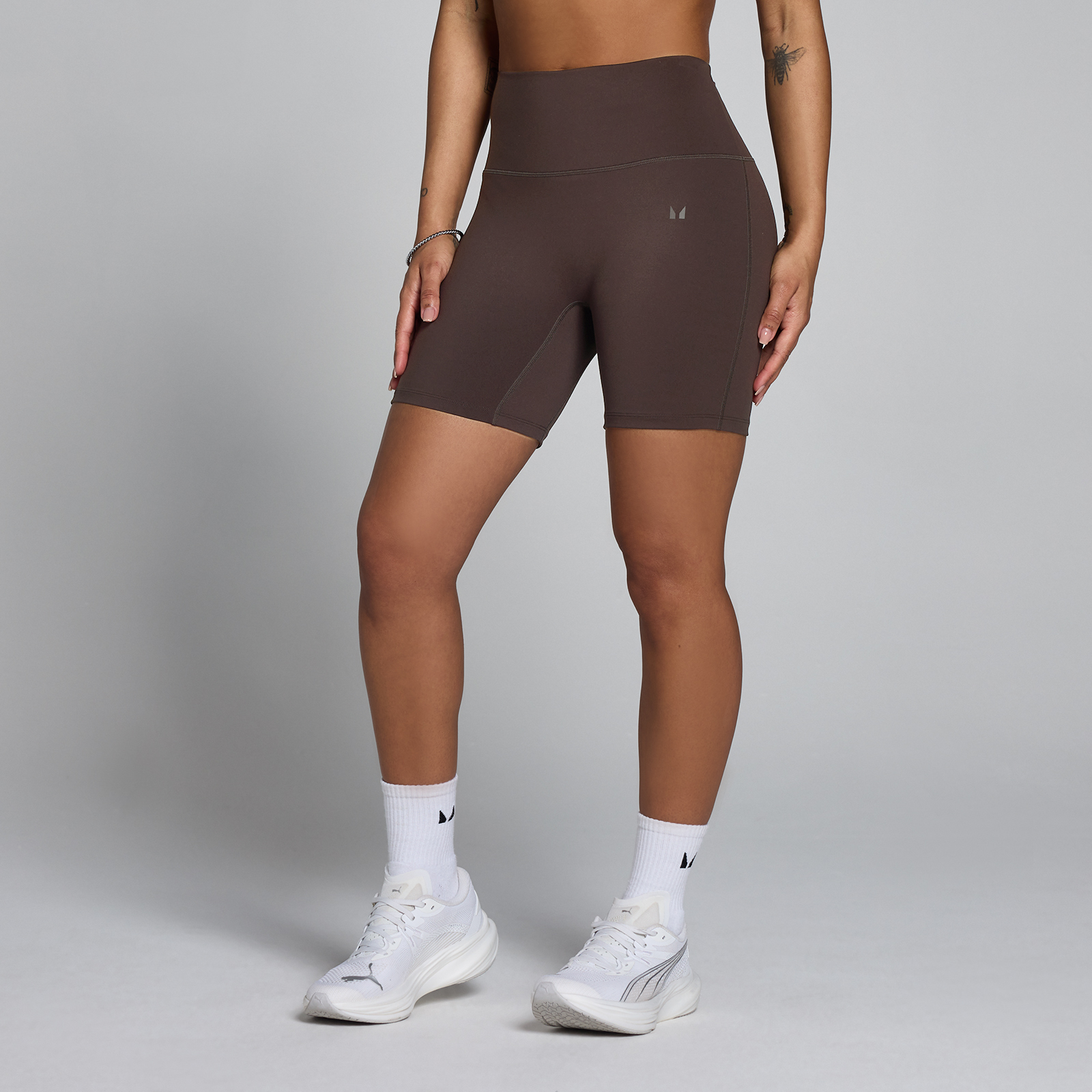 Pantaloncini donna MP Tempo a vita alta - Cioccolato - S