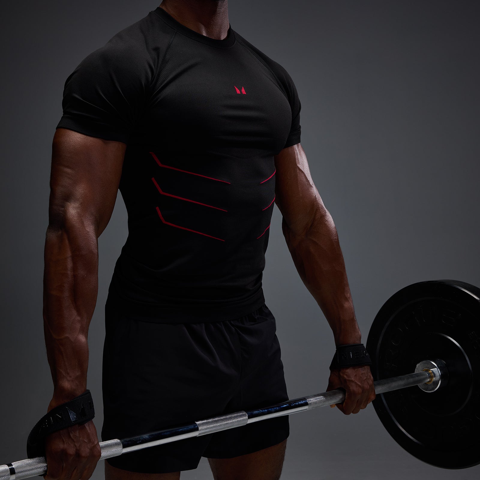 MP Herren Hero Muscle Fit Seamless T-Shirt – Vintage-Schwarz/Hero Rot - XS — Bild 3