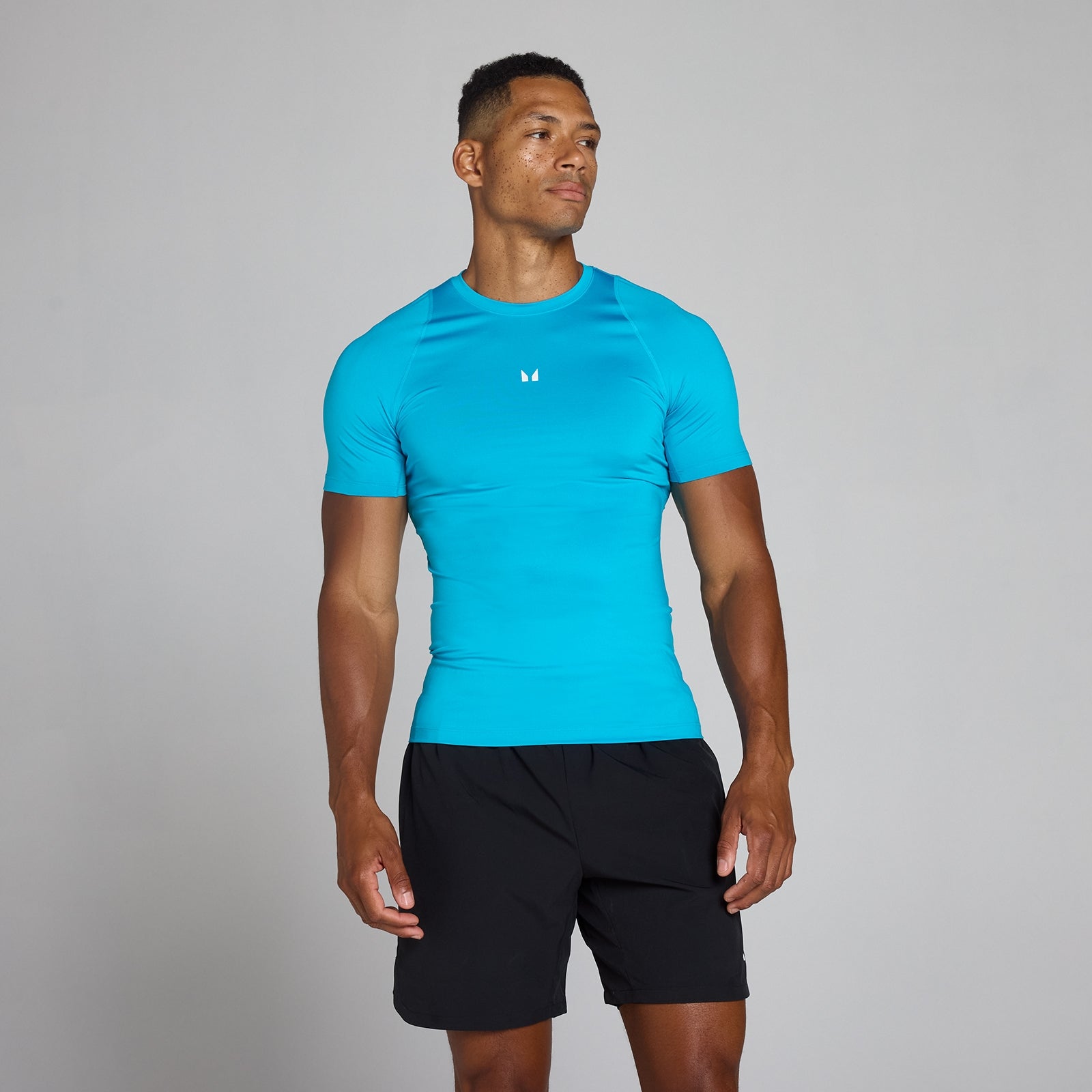 Tricou Baselayer Bărbați Mânecă Scurtă MP - Albastru Power - S