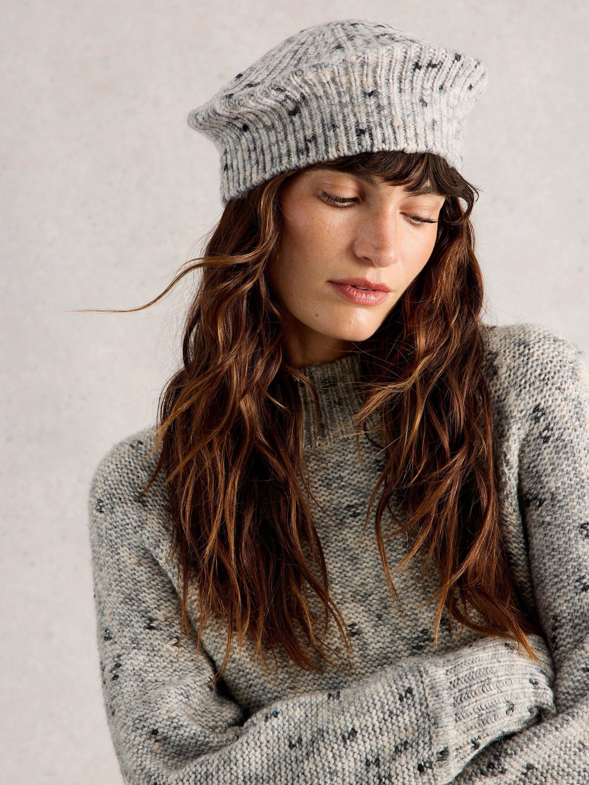 Gestrickte Baskenmütze Spacedye - Einheitsgröße