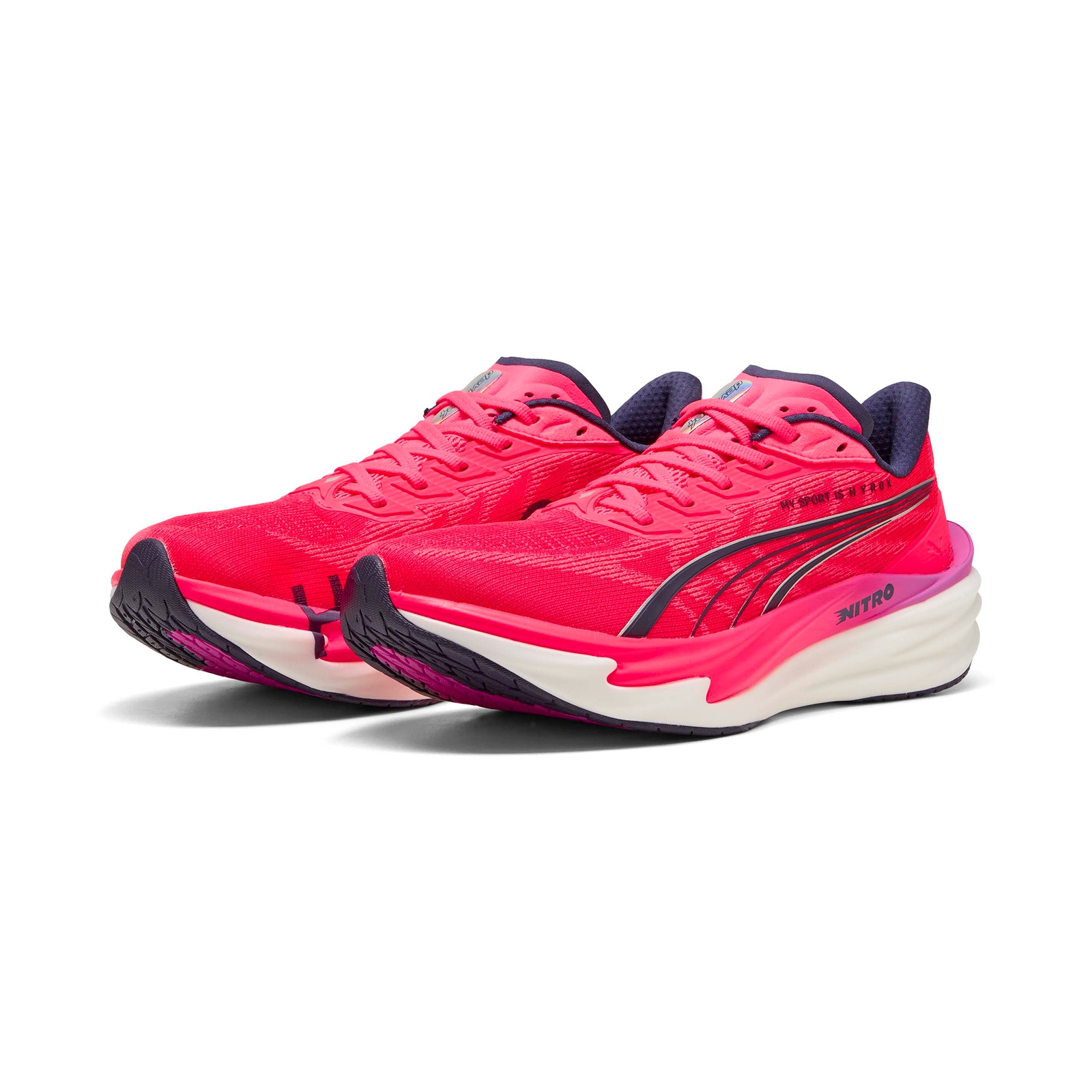 PUMA x HYROX Deviate Nitro 4 Mens - White/Electric Orchid/Pure Pink - UK 6.5
