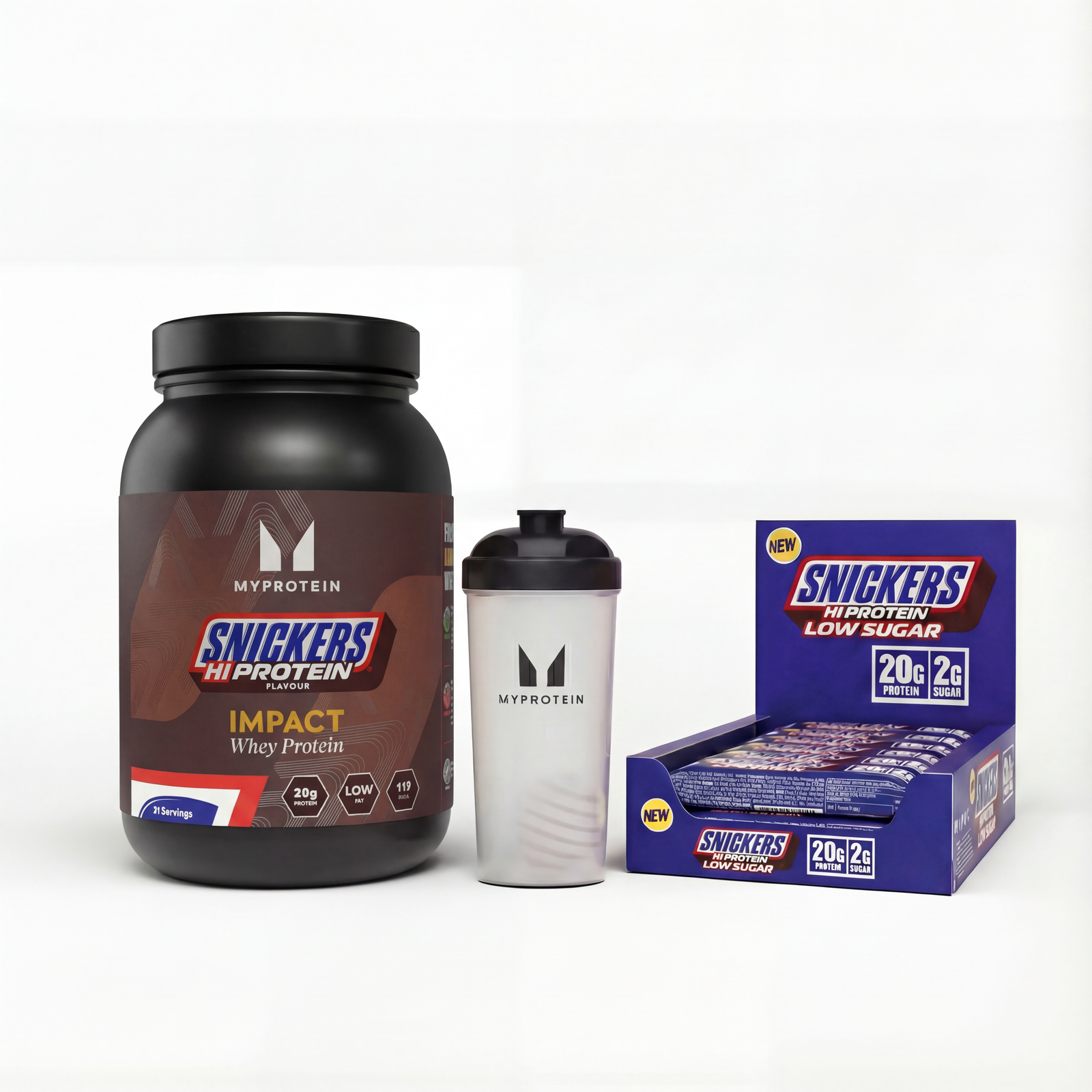 Myprotein UK MyProtein SNICKERS® Protein Bundle - Snickers Original HiProtein Bar - 1KG - 30servings - Impact Whey Protein Snickers Original