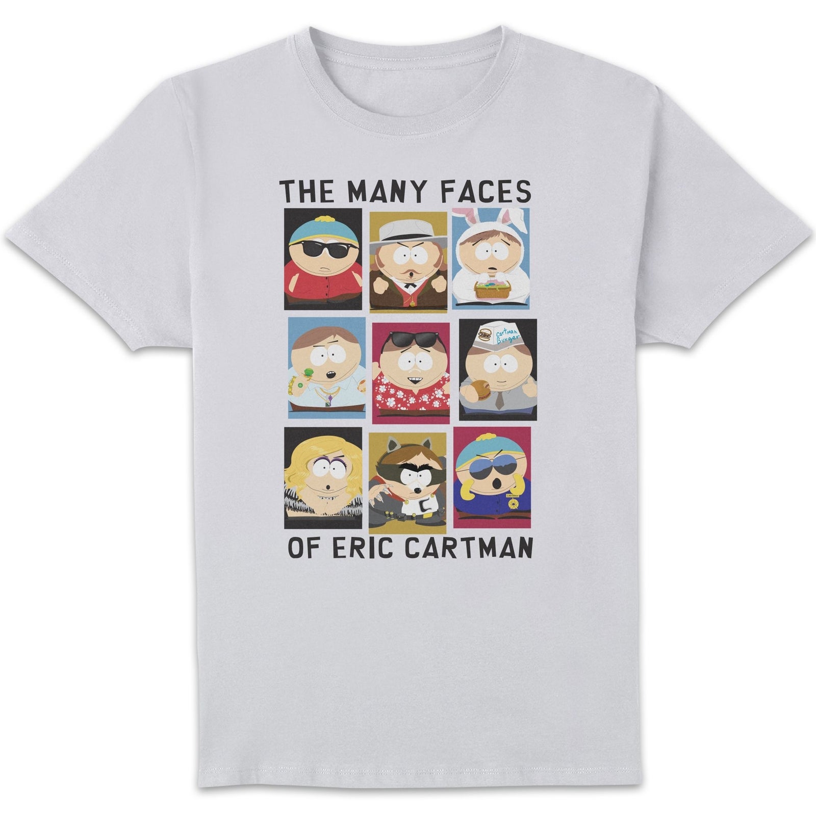 South Park The Many Faces Of Eric Cartman Unisex T-Shirt - White - 5XL