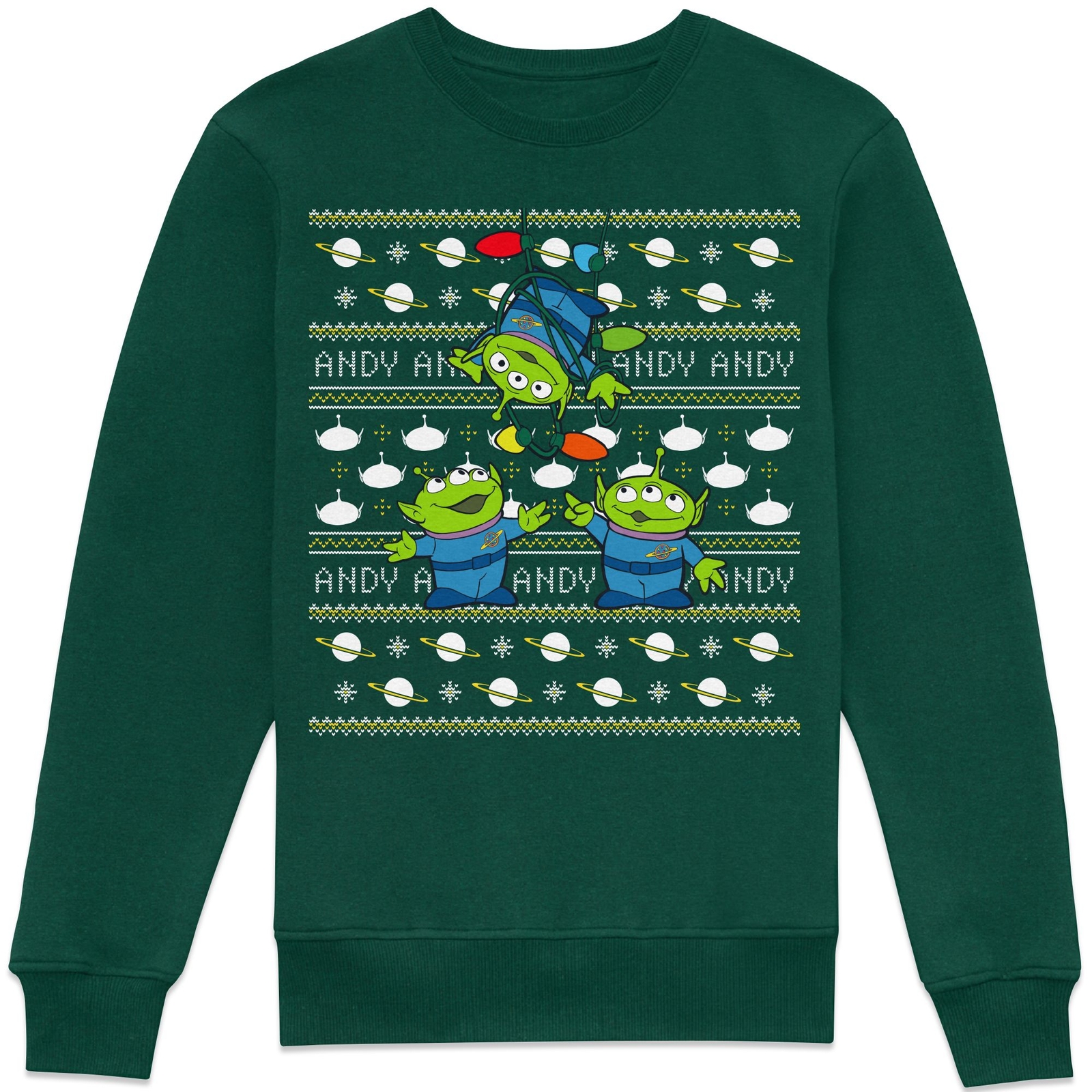 Disney Toy Story Aliens Christmas Jumper 2025 Sweatshirt - Green - S