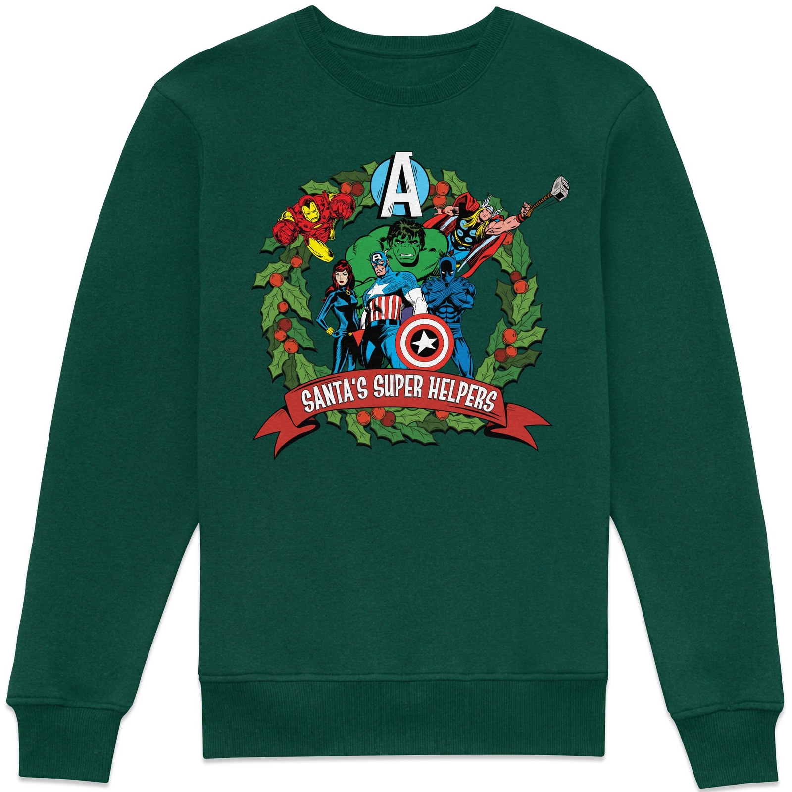 Marvel - Santas Little Helpers Christmas Jumper Sweatshirt - Green - S