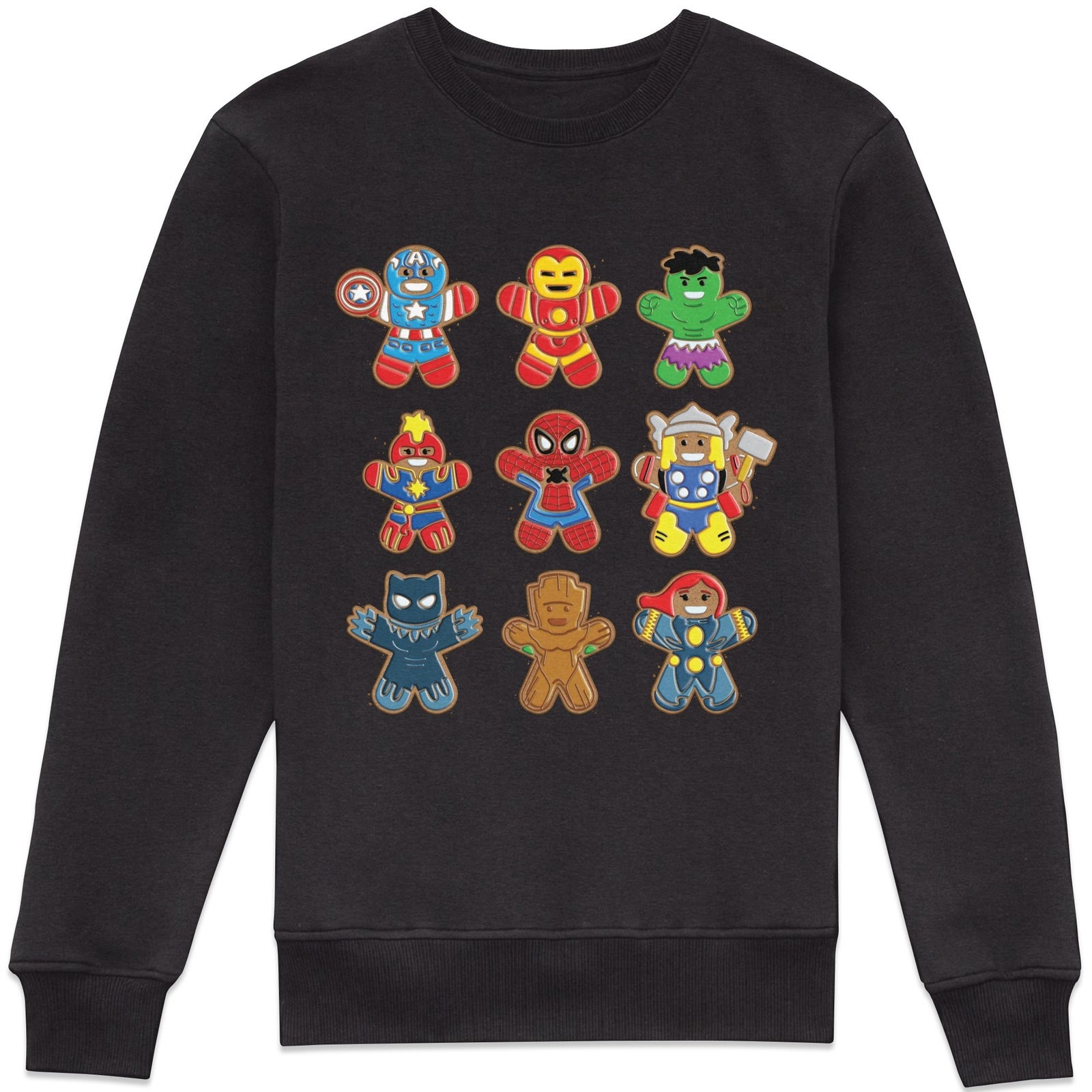 Marvel Gingerbread Christmas Jumper Sweatshirt - Black - S