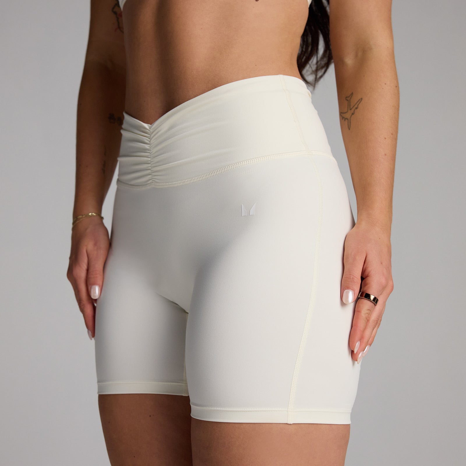 MP Women's Tempo Ruched Front Shorts - Coconut - XXL