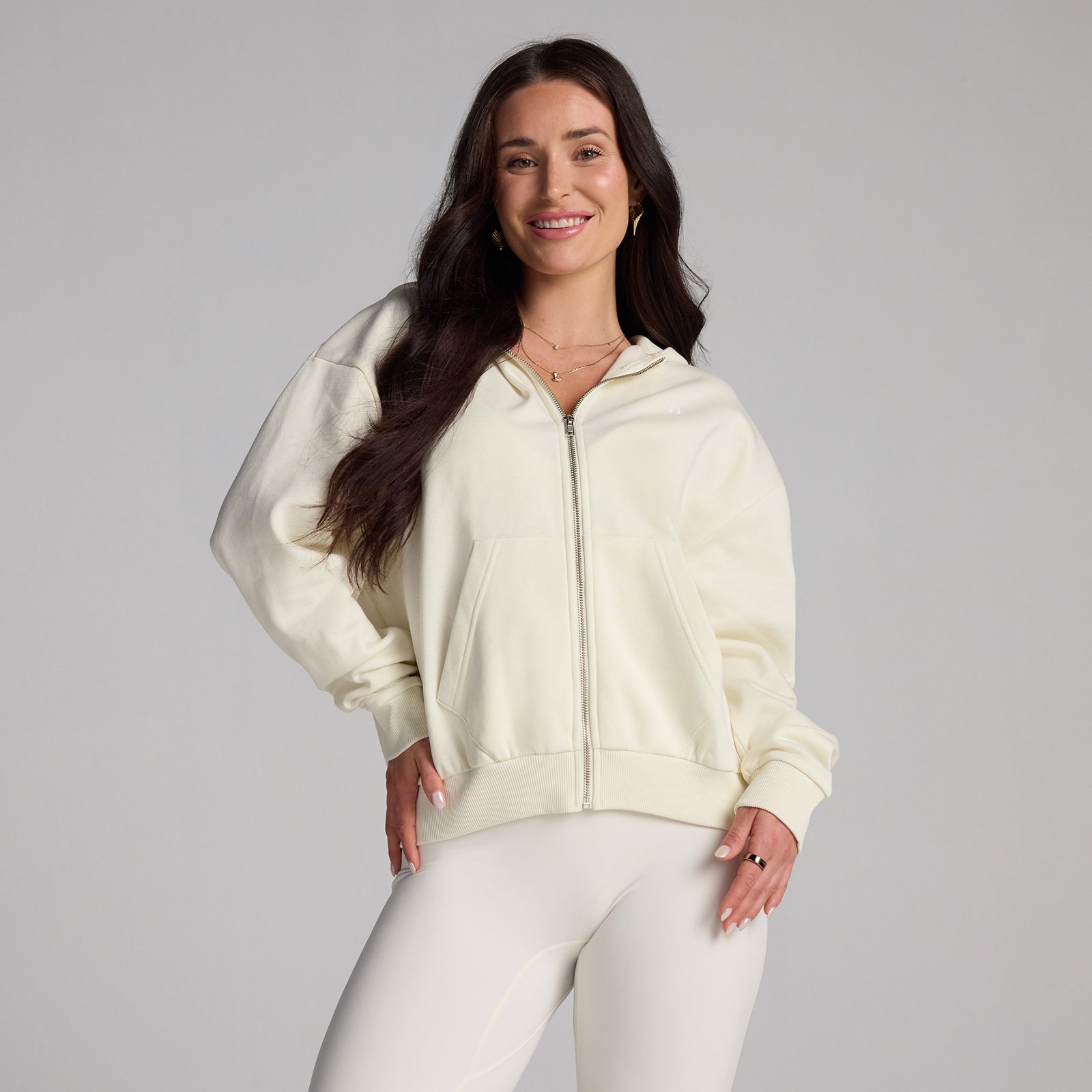Felpa con cappuccio MP donna basics con zip - Cocco - S