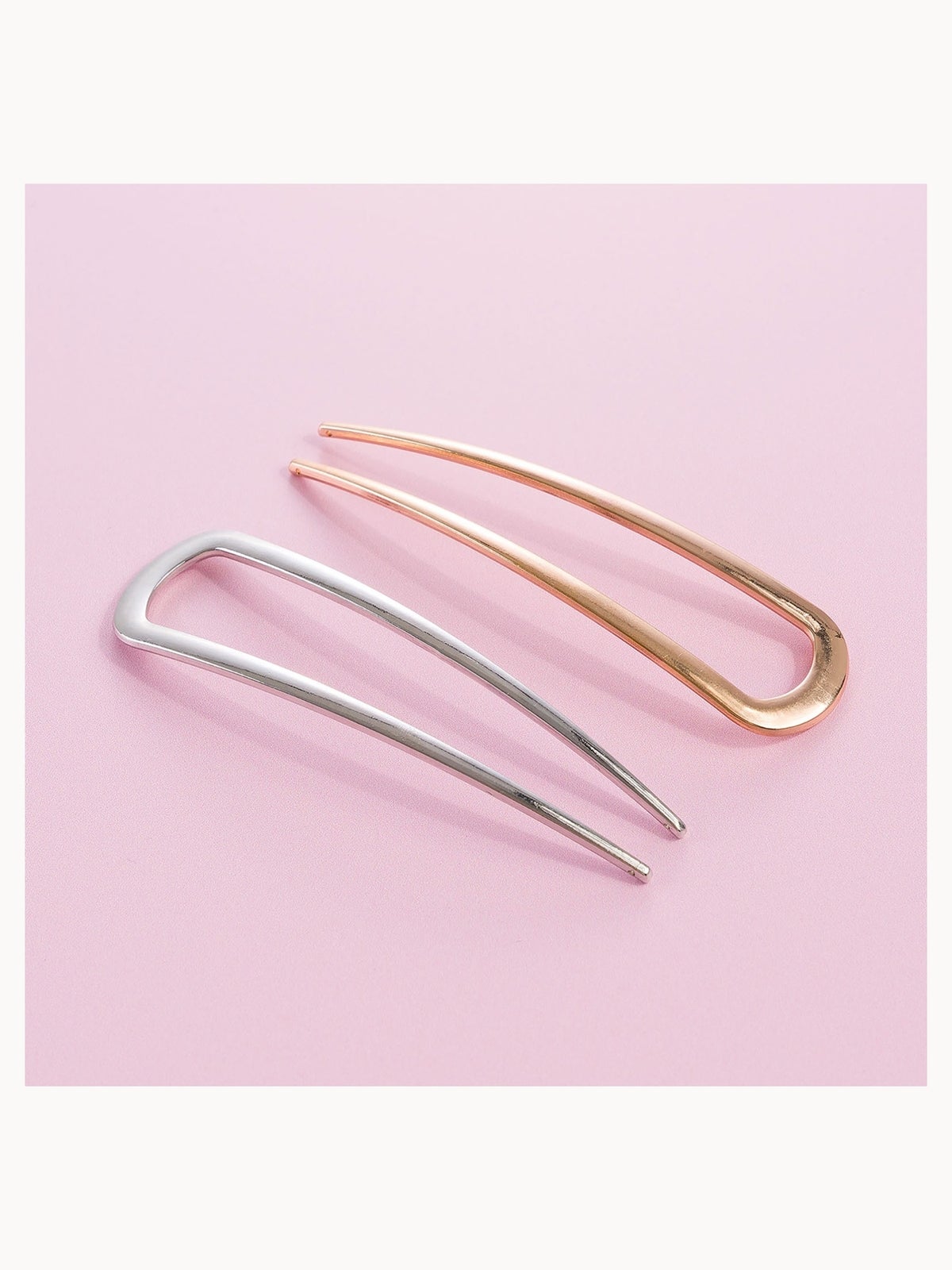 Brushworks French Hair Pin Duo - Gold & Silver 4