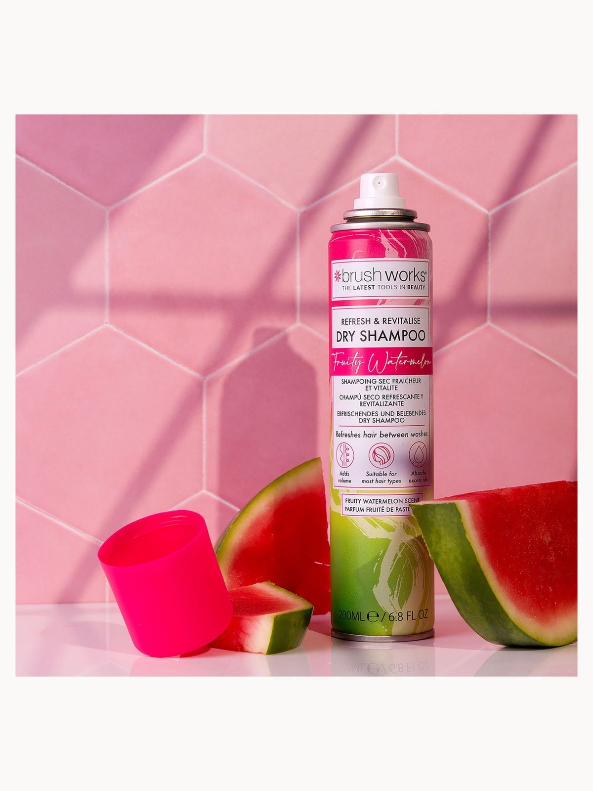 Brushworks Refresh & Revitalise Fruity Watermelon Dry Shampoo 200ml 3