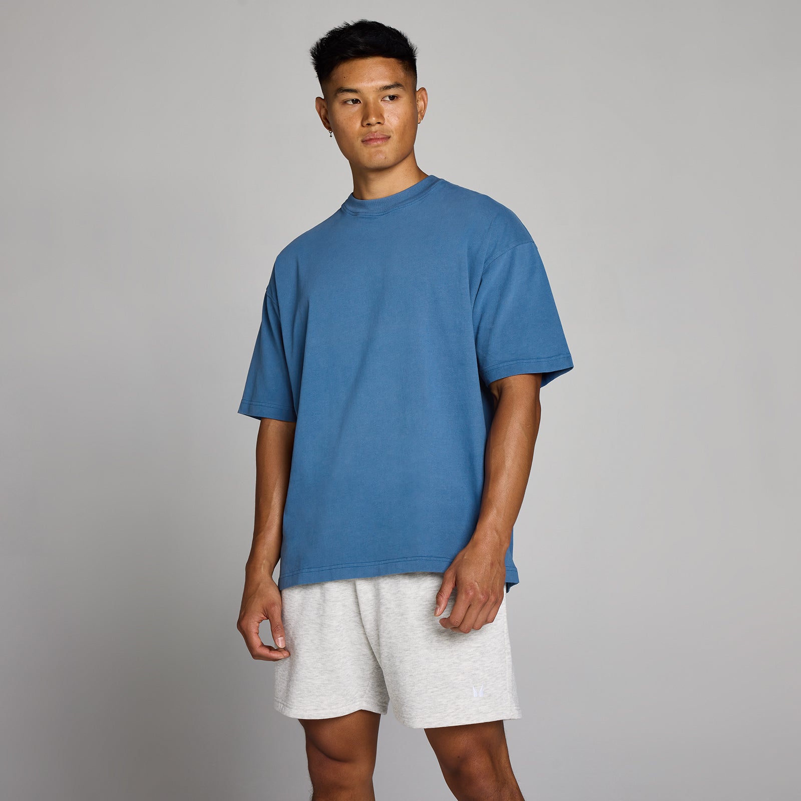 MP Homme Washed Oversized Cotton T-shirt - Track Blue