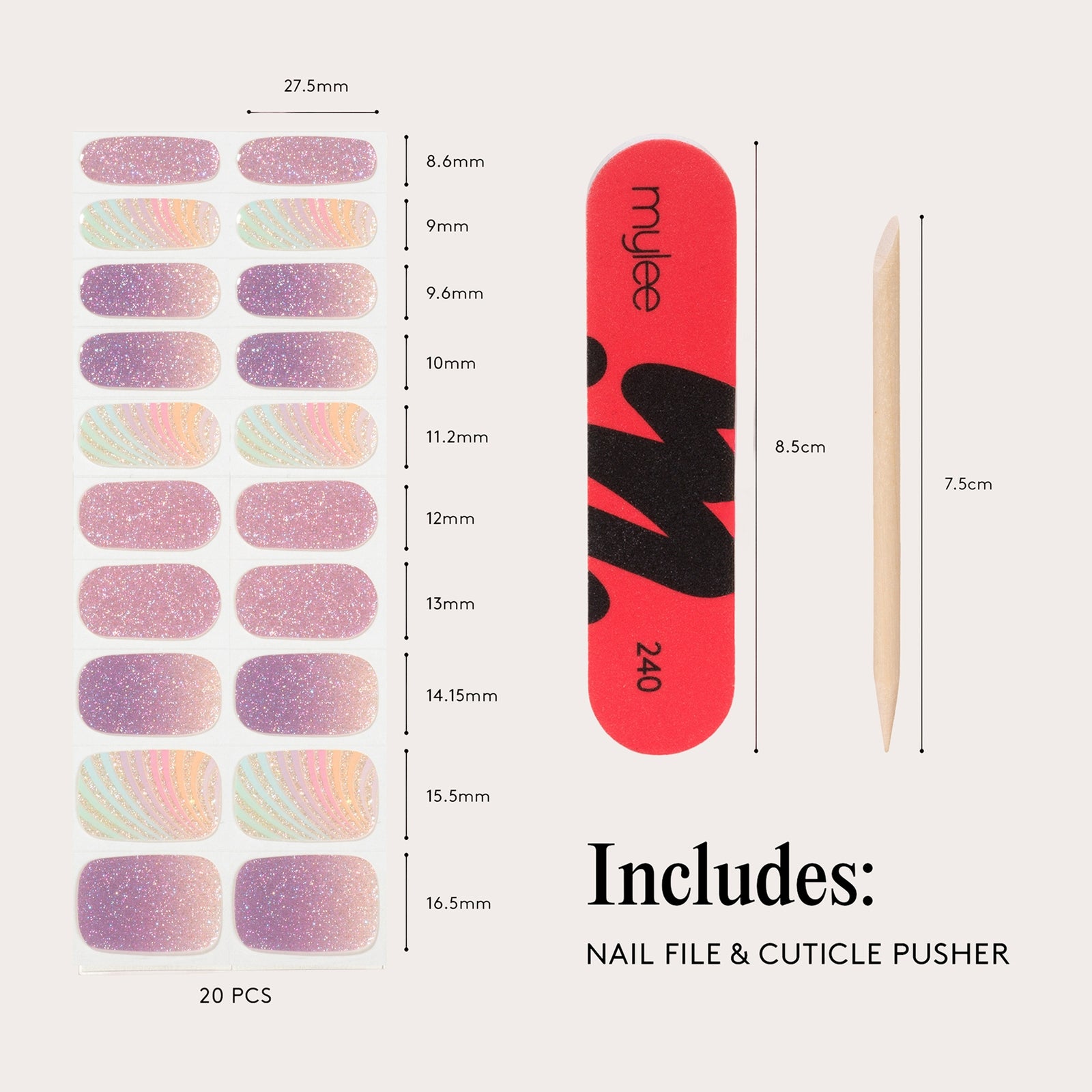 Mylee Gel Nail Wraps Dusk 'Till Dawn 3