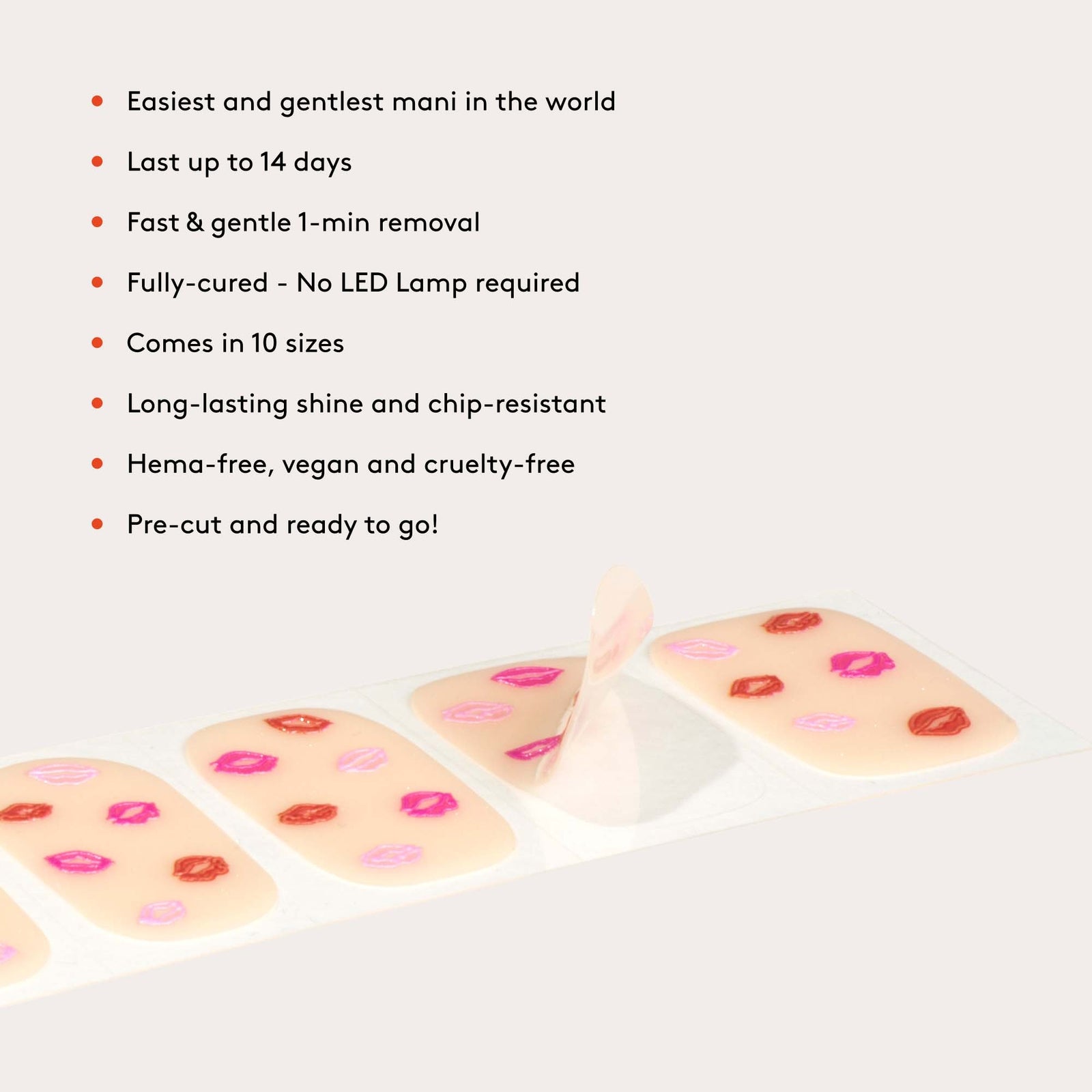 Mylee Gel Nail Wraps Pucker Up 3