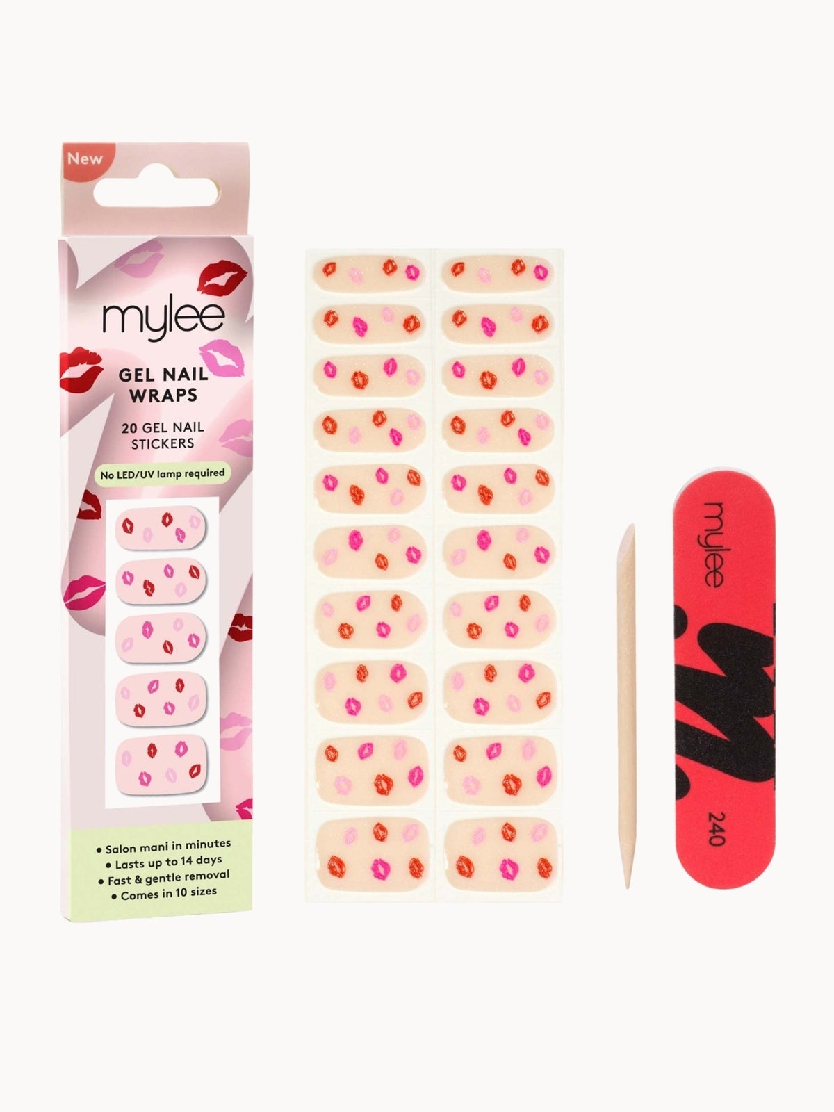 Mylee Gel Nail Wraps Pucker Up