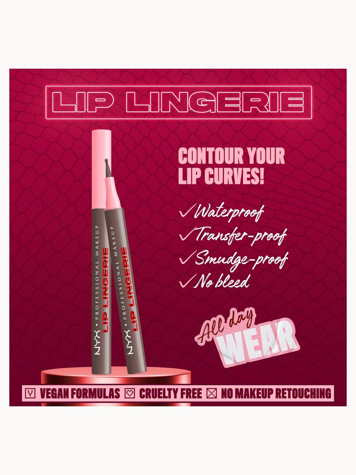 NYX Professional Makeup Lip Lingerie Lip Liner Stain, Seamless All Day Stain (Various Shades) - Wild Side 4